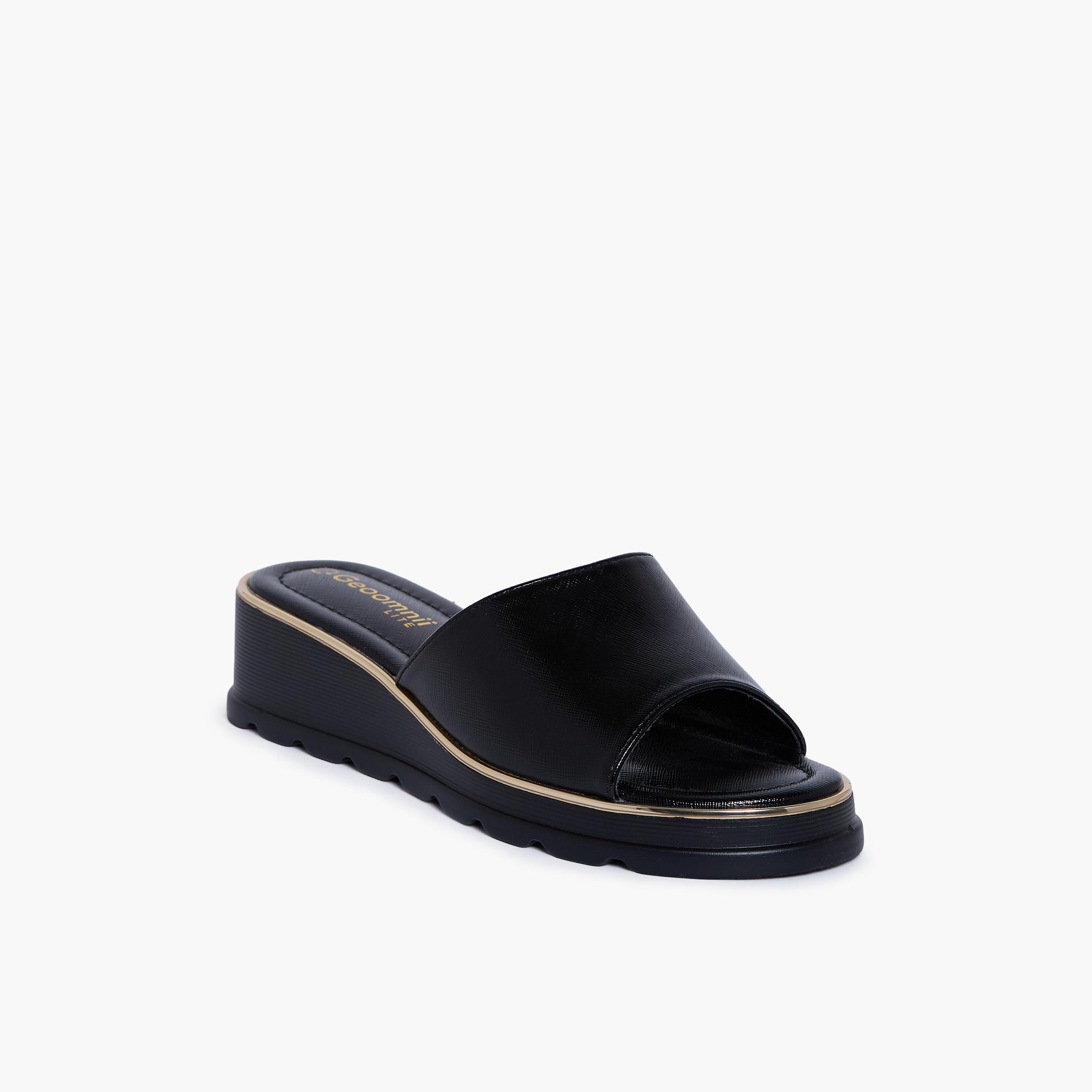 جيومني - صندل هيل سهل الارتداء بكعب إسفيني للنساء | KN2614-3-BLACK-women-shoes-sandals-heeled-image-1