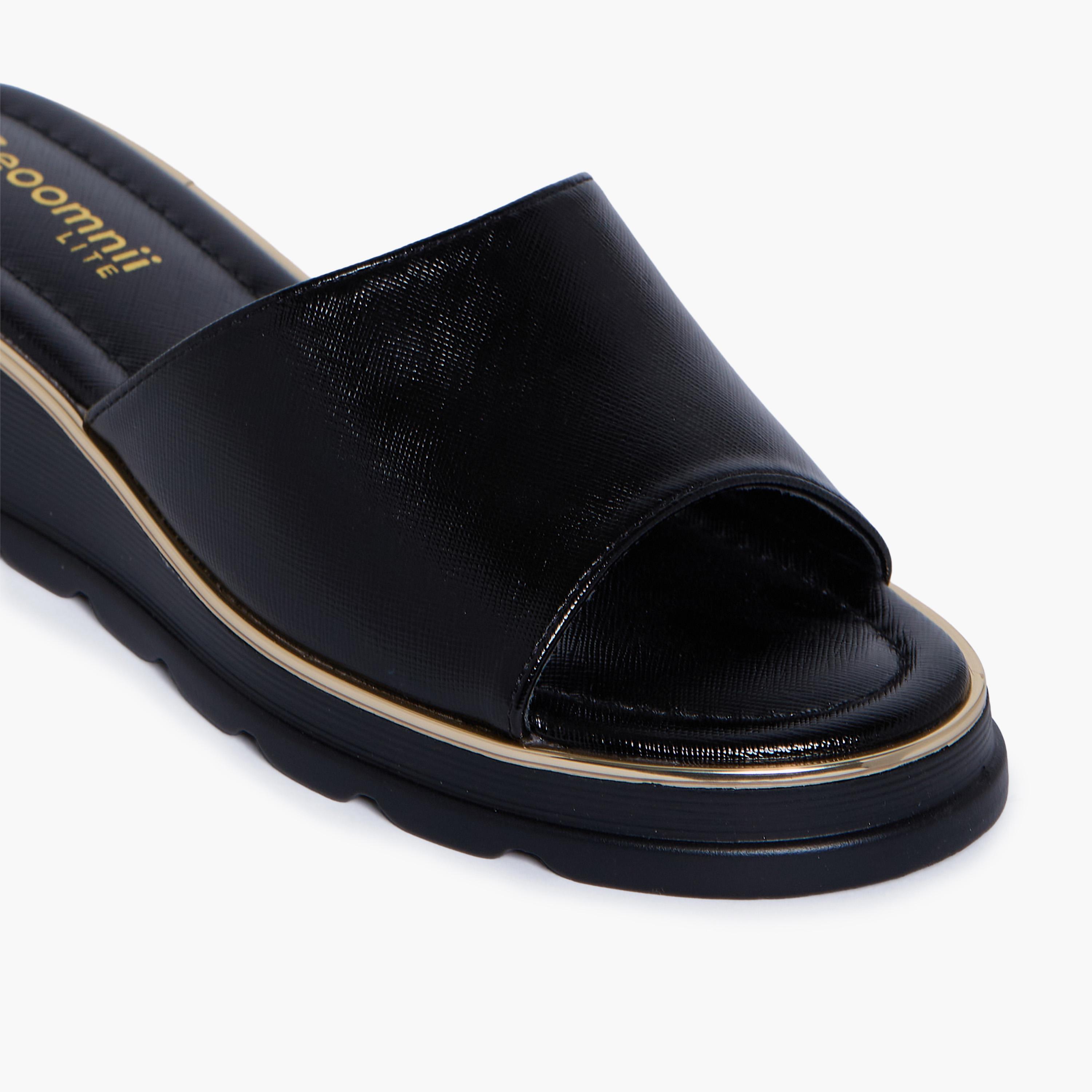 جيومني - صندل هيل سهل الارتداء بكعب إسفيني للنساء | KN2614-3-BLACK-women-shoes-sandals-heeled-image-2