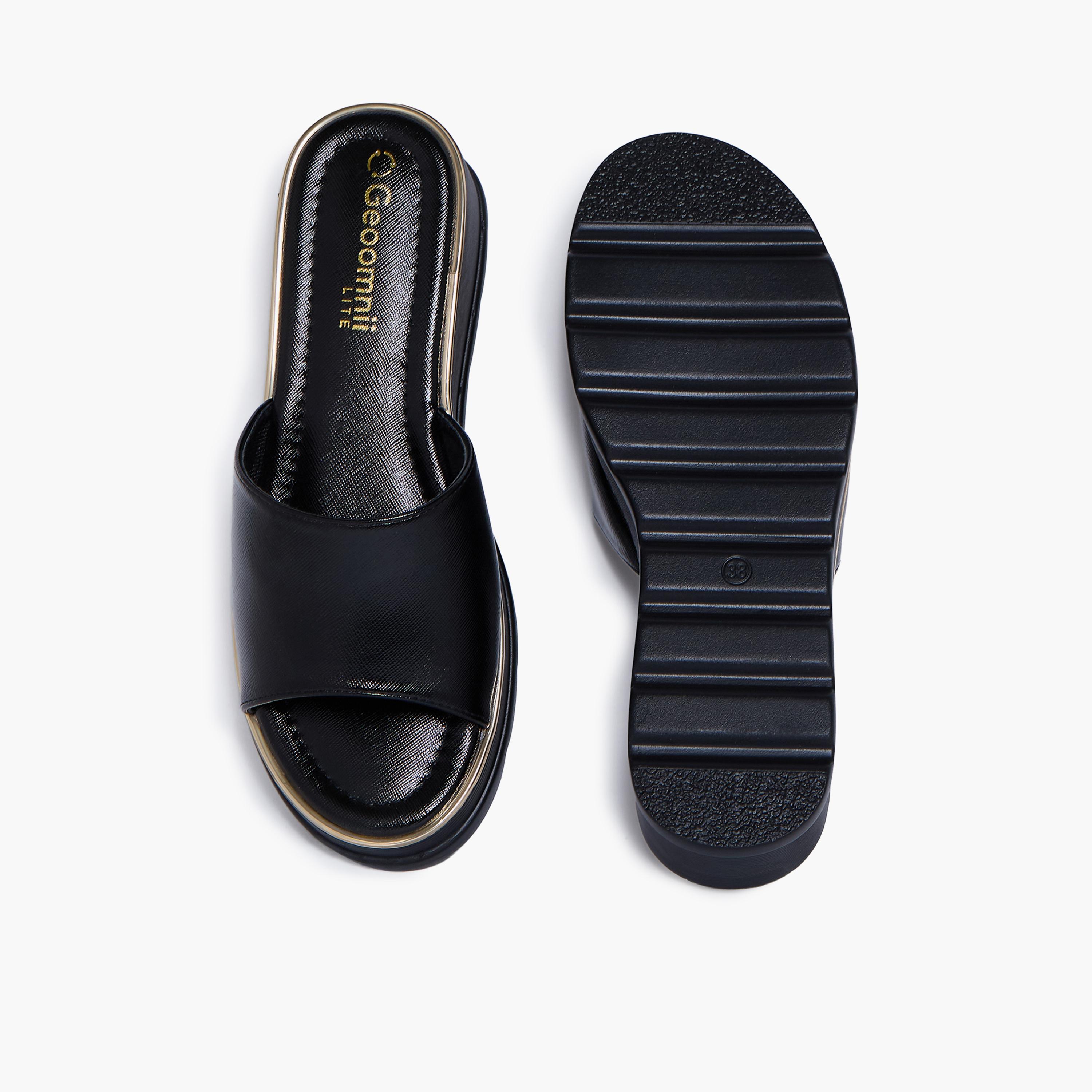 جيومني - صندل هيل سهل الارتداء بكعب إسفيني للنساء | KN2614-3-BLACK-women-shoes-sandals-heeled-image-3
