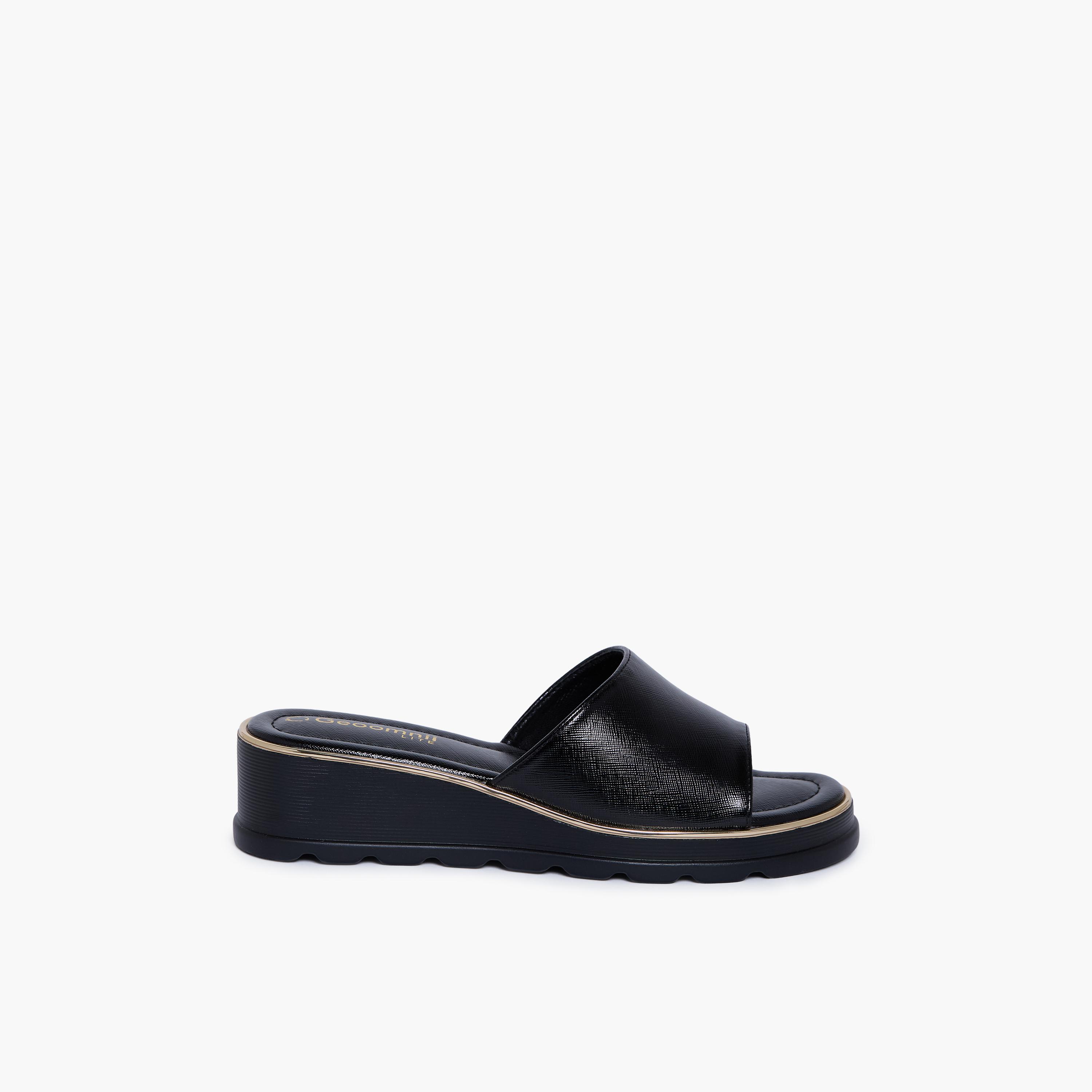 جيومني - صندل هيل سهل الارتداء بكعب إسفيني للنساء | KN2614-3-BLACK-women-shoes-sandals-heeled-image-4