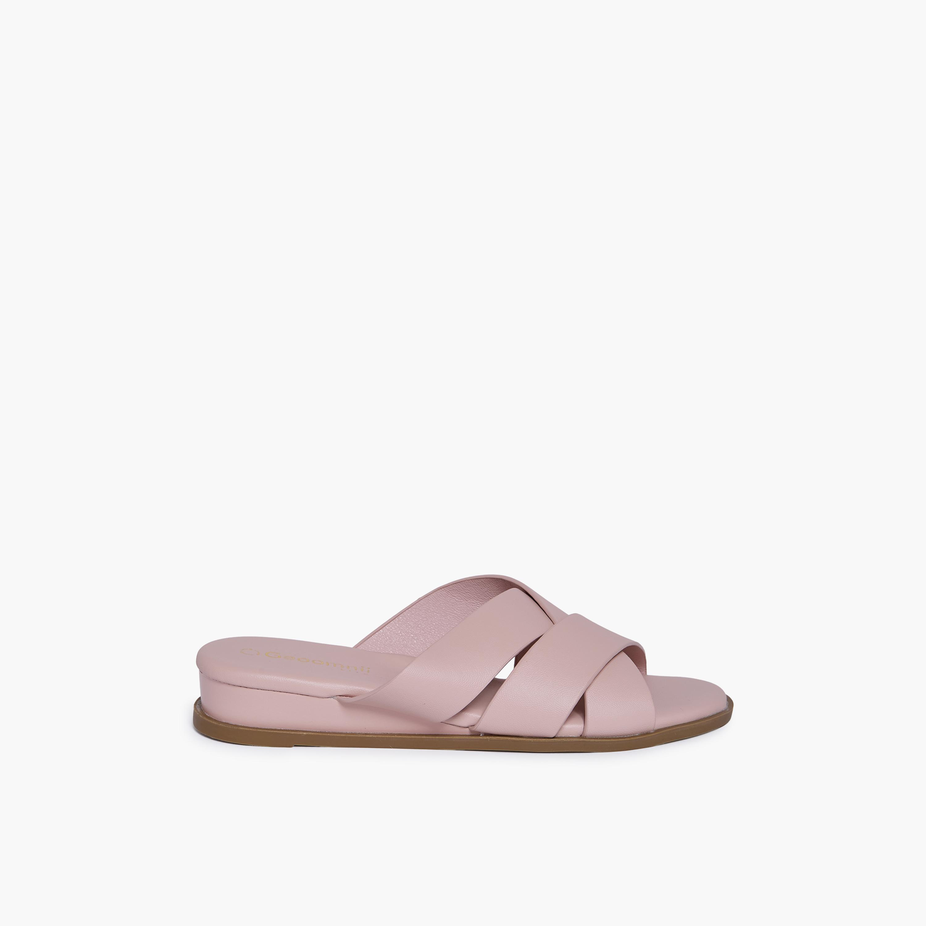 Geoomnii Women's Slip-On Vealerie Wedge Slide Sandals | KN2620-1-DSTPINK-women-shoes-sandals-heeled-image-4