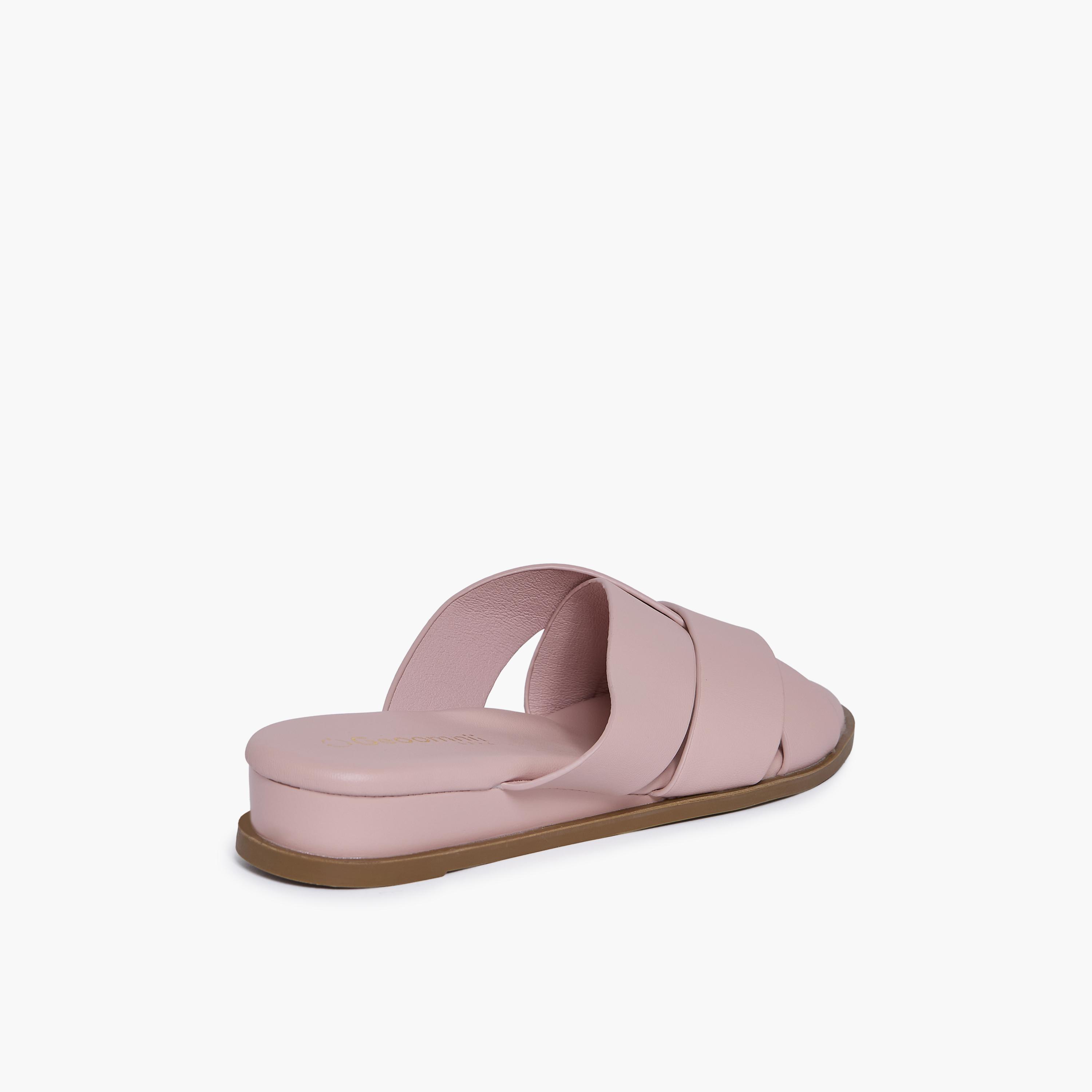 Geoomnii Women's Slip-On Vealerie Wedge Slide Sandals | KN2620-1-DSTPINK-women-shoes-sandals-heeled-image-5