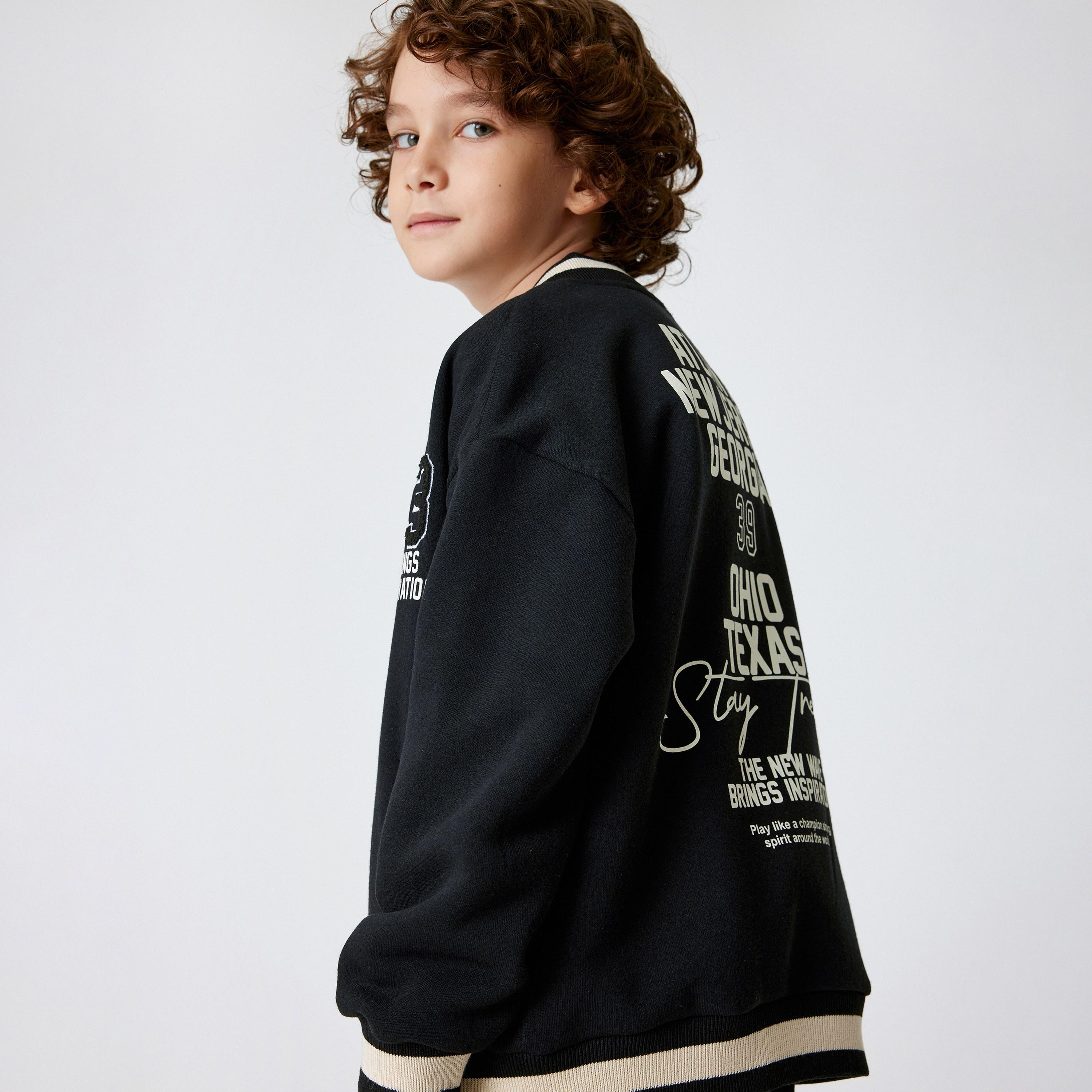 Koton Long Sleeves Mandarin Neck Printed Jacket-boys-clothing-jacketsandcoats-image-2