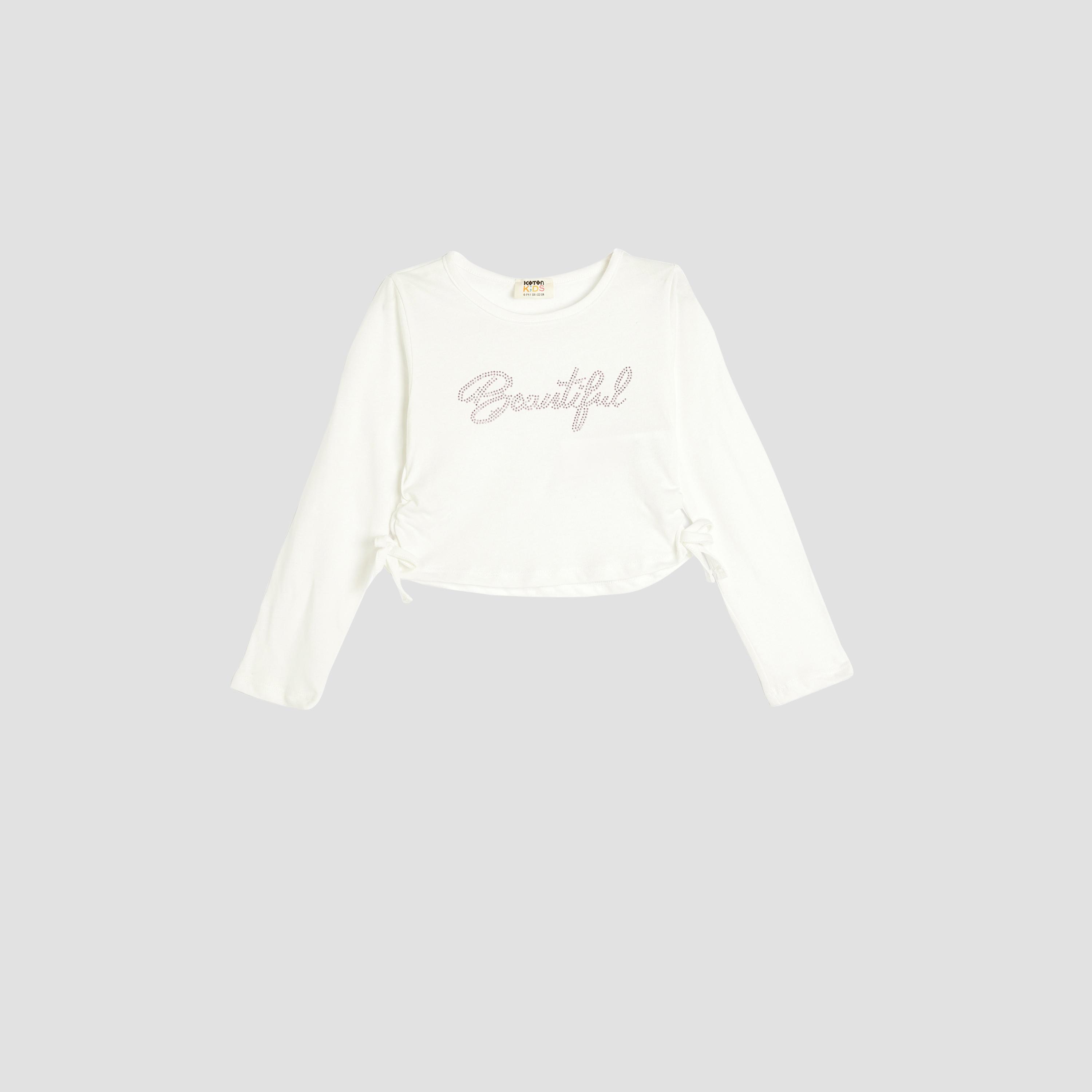 تيشيرت بياقة دائرية وأكمام طويلة، مطبوع من كوتون-girls-clothing-tshirts-image-1