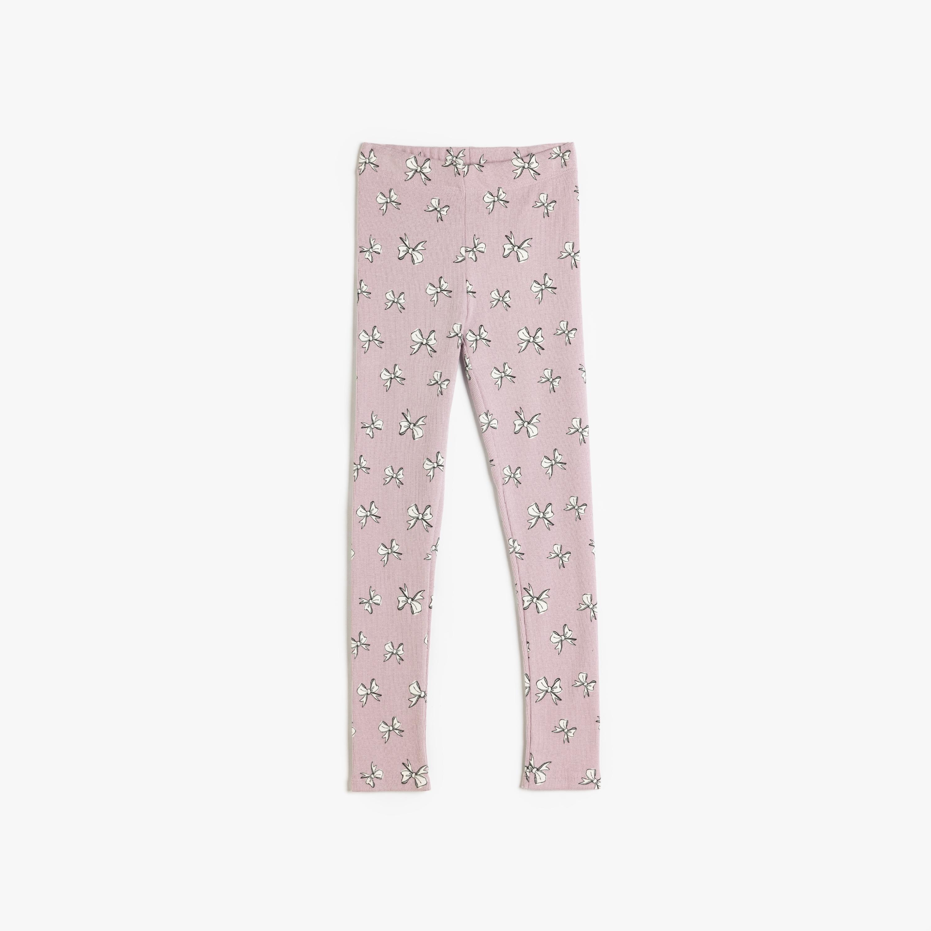 Koton Printed Elasticated Leggings-girls-clothing-bottoms-leggings-image-1