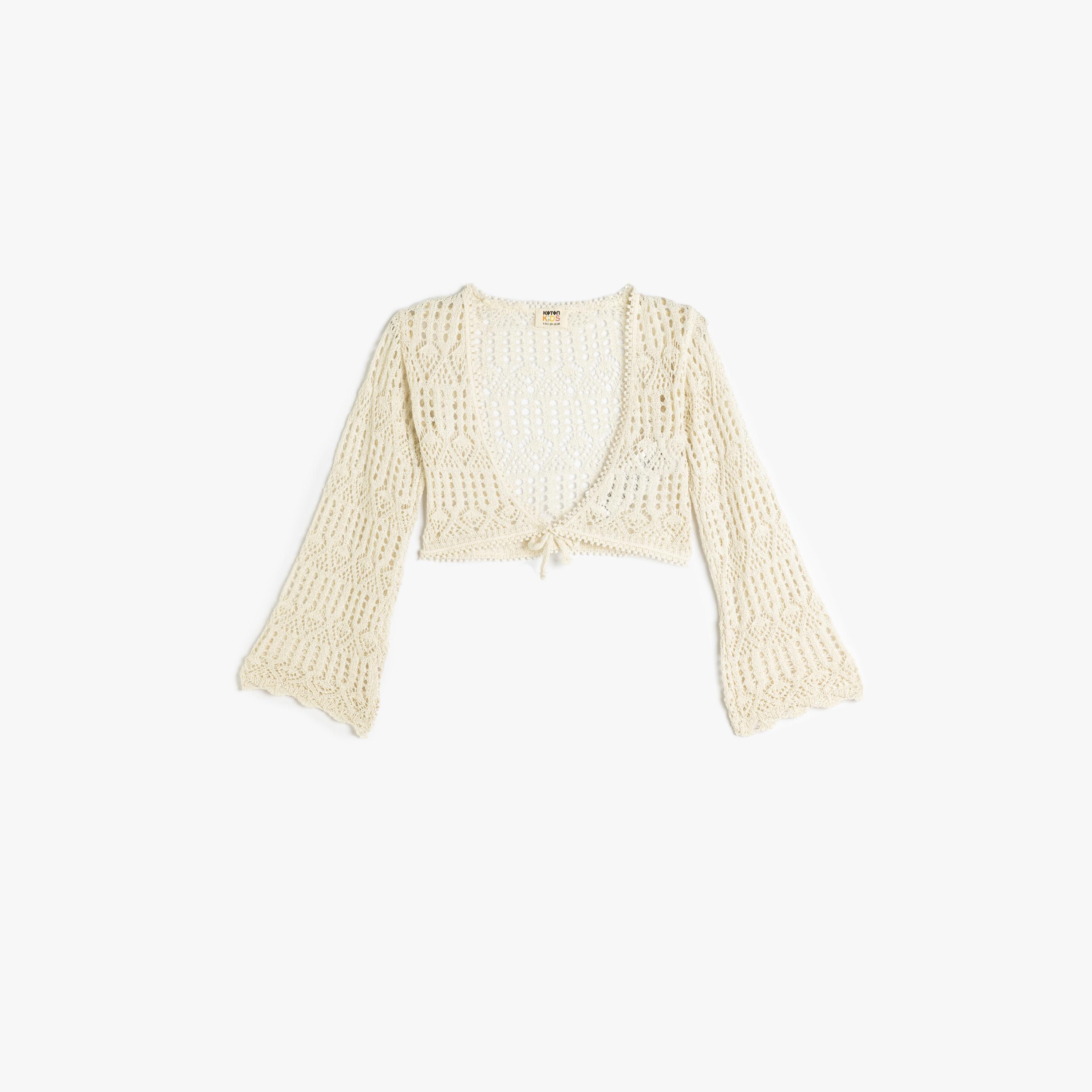 Koton Long Sleeves V-Neck Neck Solid Sweaters & Cardigans-girls-clothing-jumpersandcardigans-image-1