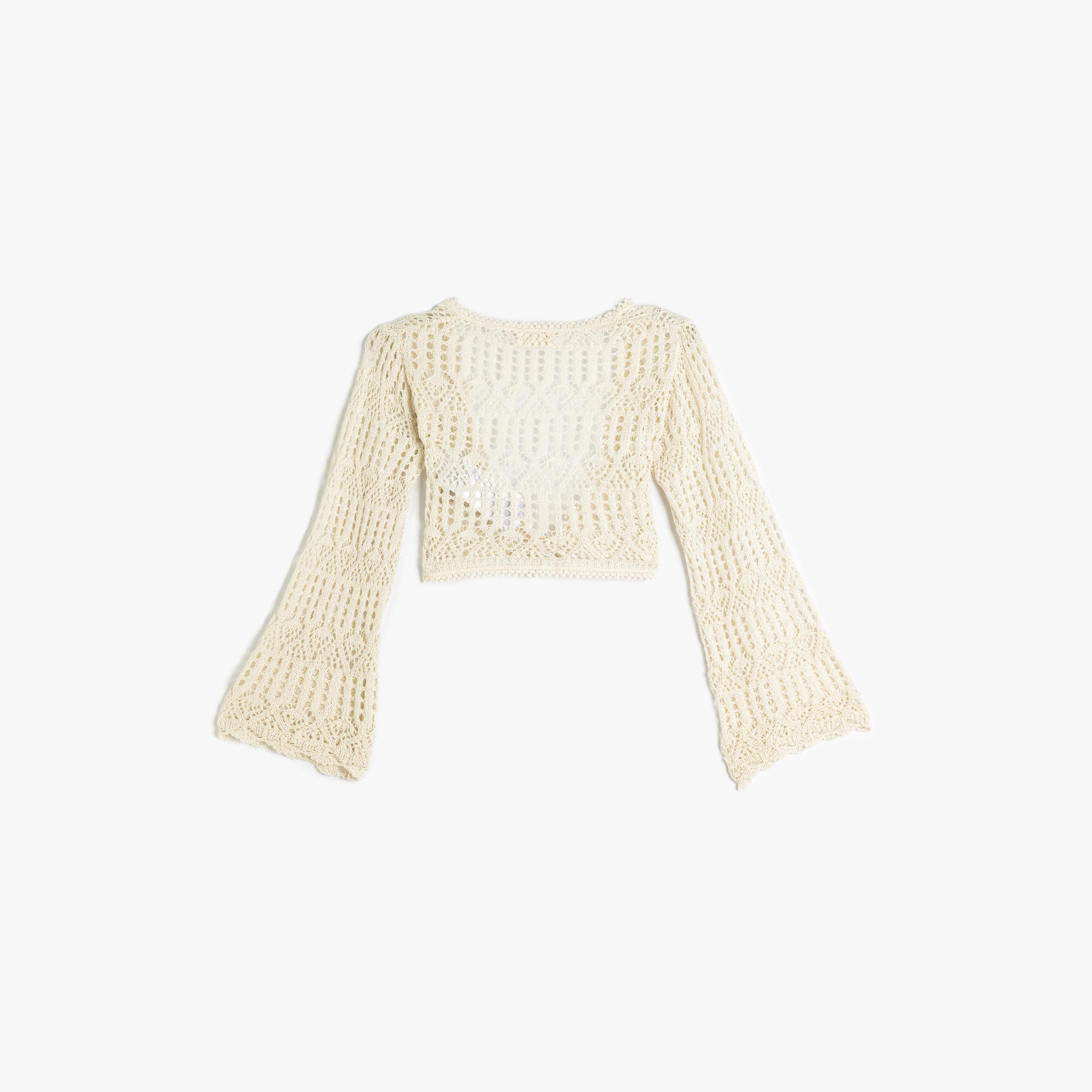 Koton Long Sleeves V-Neck Neck Solid Sweaters & Cardigans-girls-clothing-jumpersandcardigans-image-2