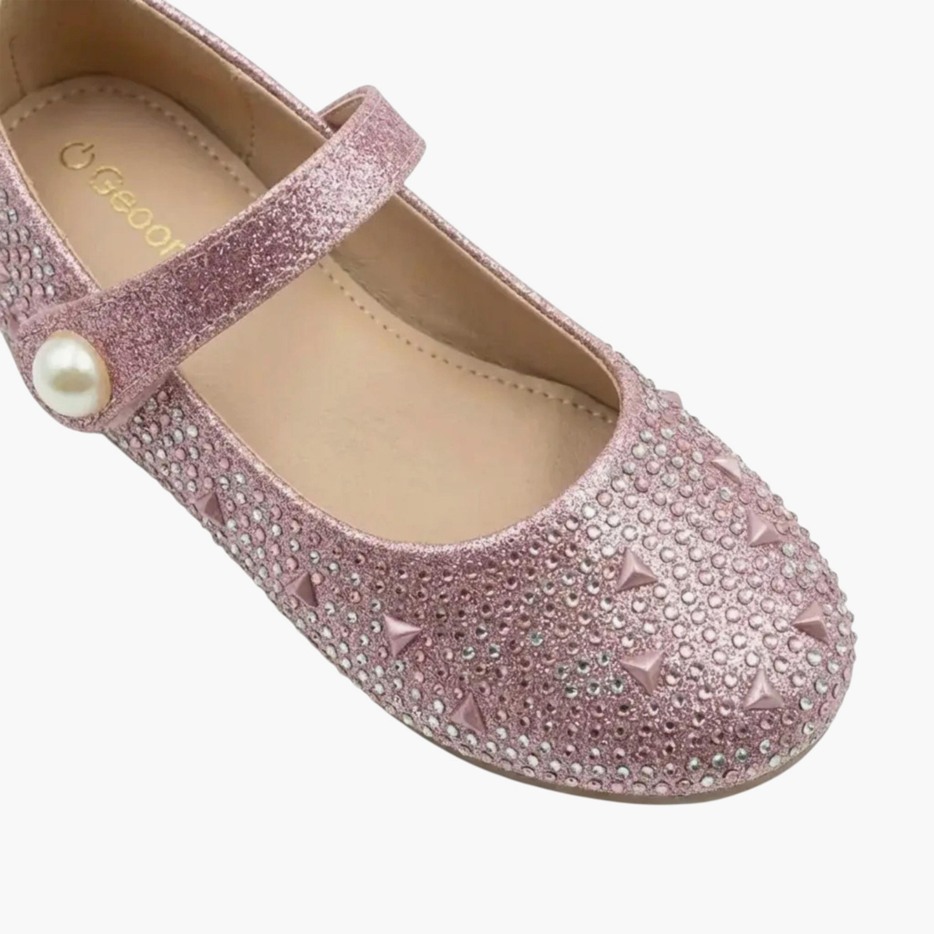 Geoomnii Girls Hook & Loop Indiea Mary Jane | KS9049-PINK-girls-shoes-ballerinas-image-2