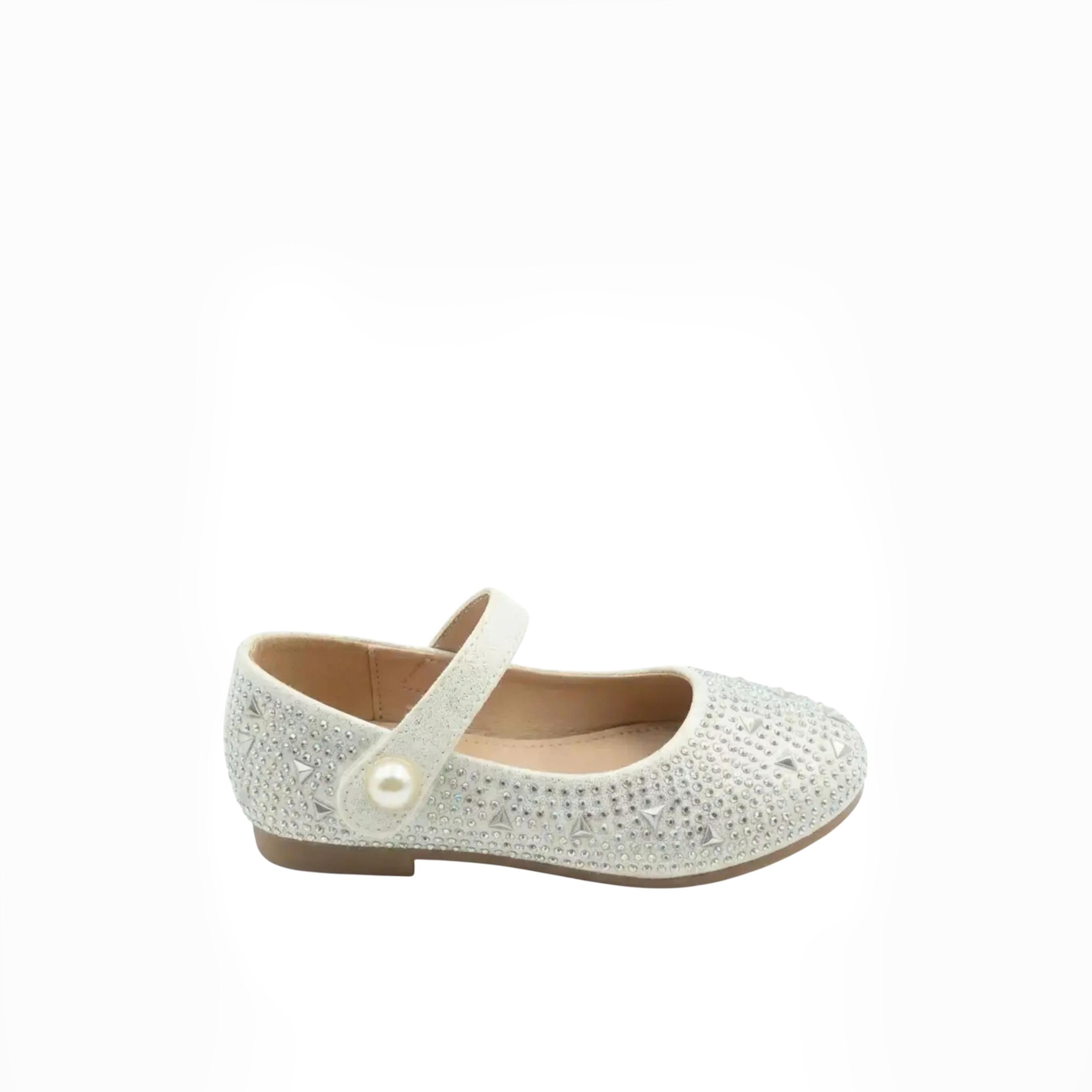 Geoomnii Girls Hook & Loop Heaielee Mary Jane | KS9049-SILVER-girls-shoes-ballerinas-image-4
