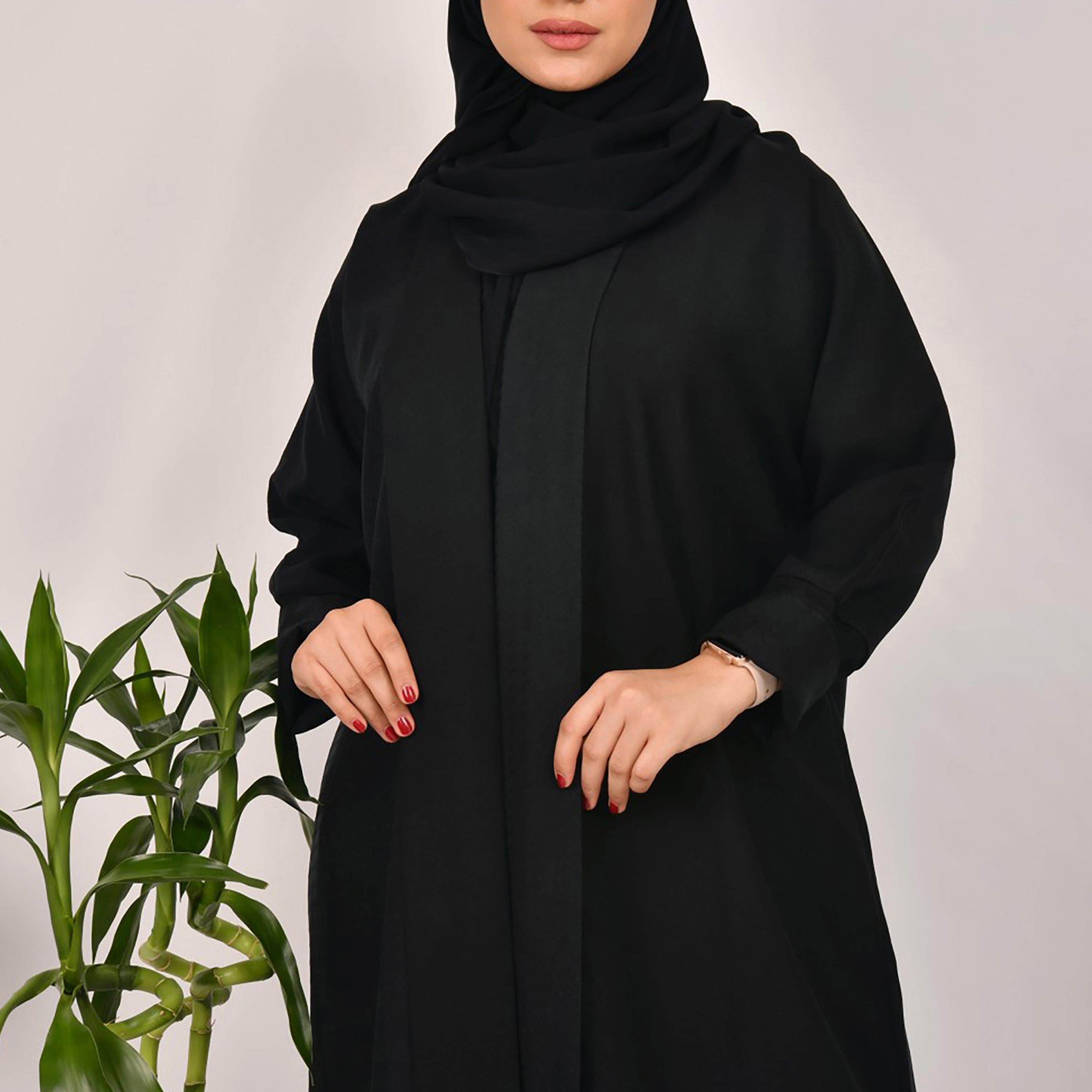 Lamha Plain Abaya with Hijab-women-arabicclothing-abayas-image-3