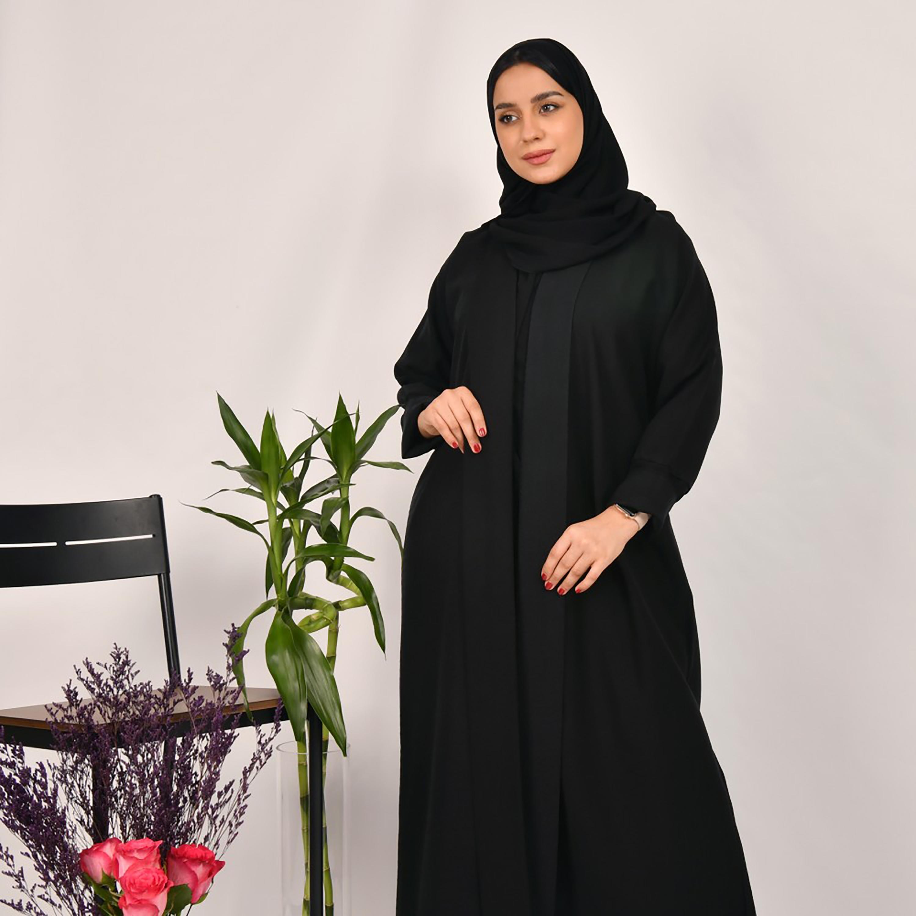 Lamha Plain Abaya with Hijab-women-arabicclothing-abayas-image-2
