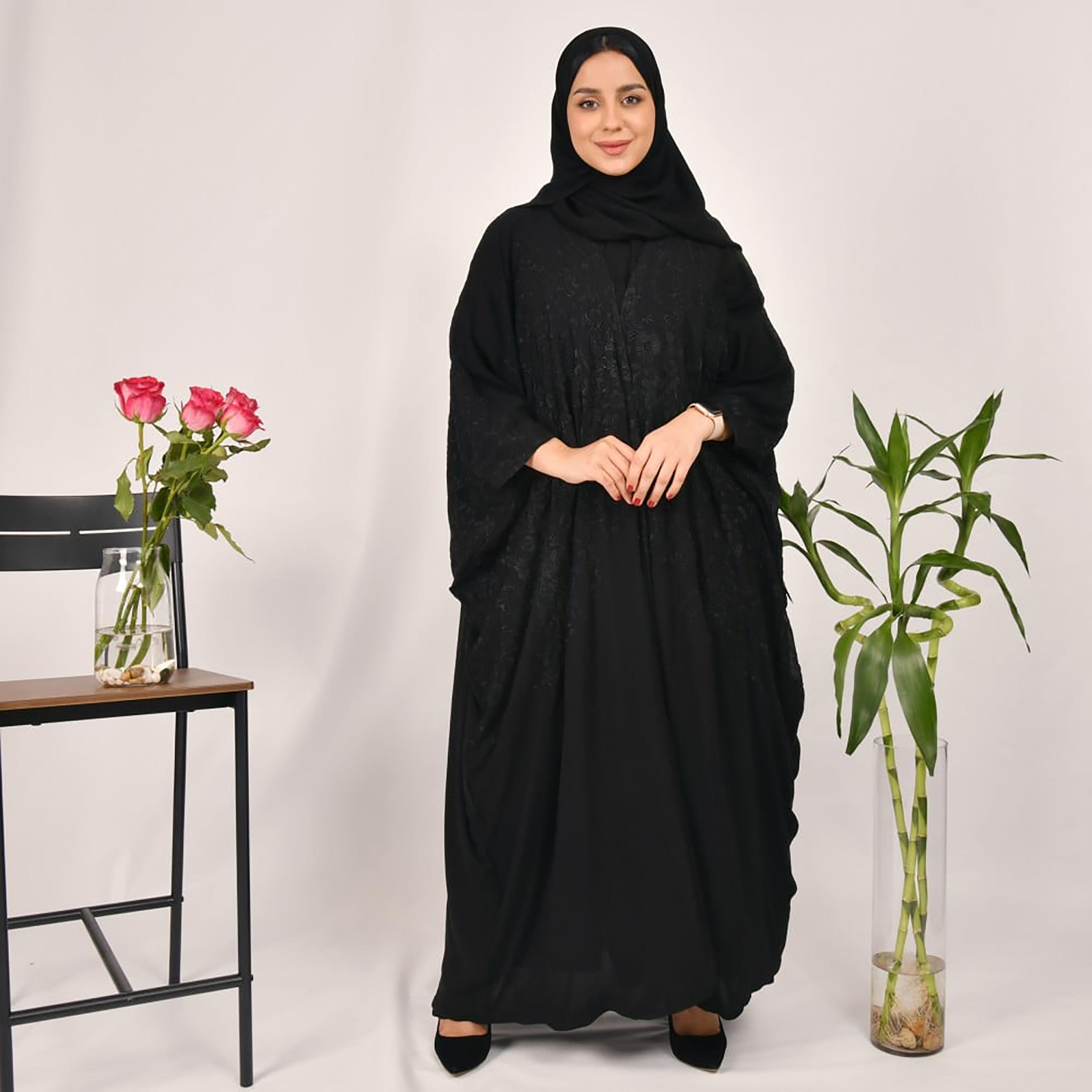 Lamha Embroidered Butterfly Abaya with Hijab-women-arabicclothing-abayas-image-1