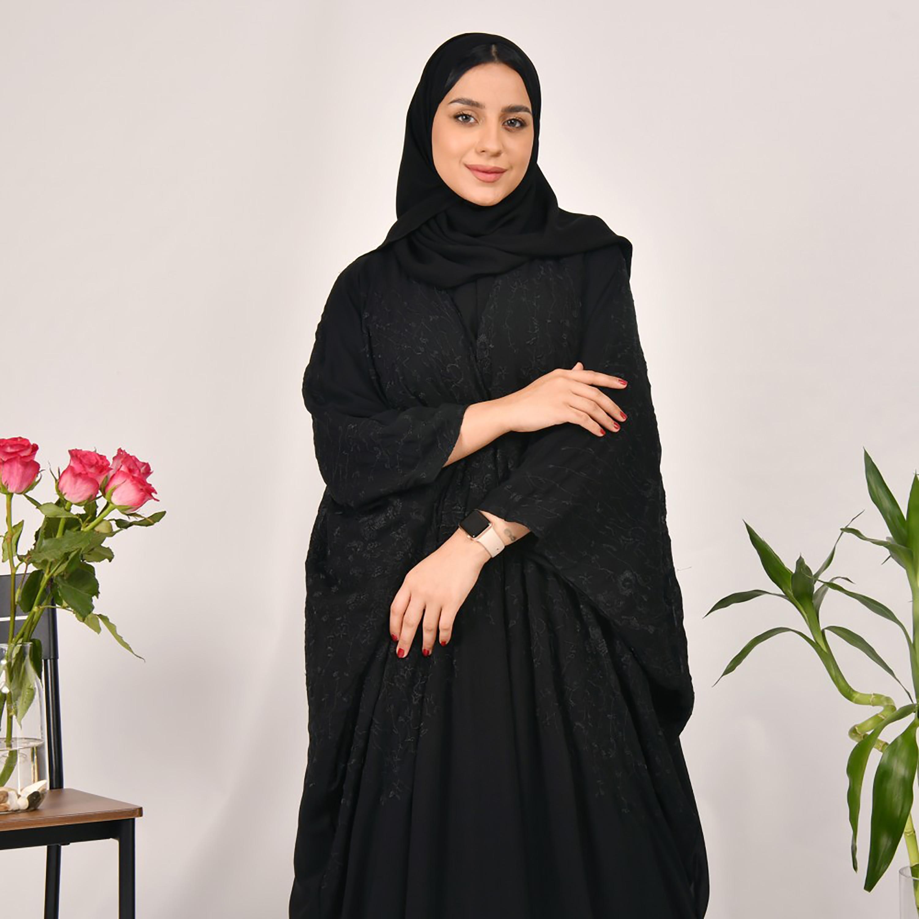 Lamha Embroidered Butterfly Abaya with Hijab-women-arabicclothing-abayas-image-2