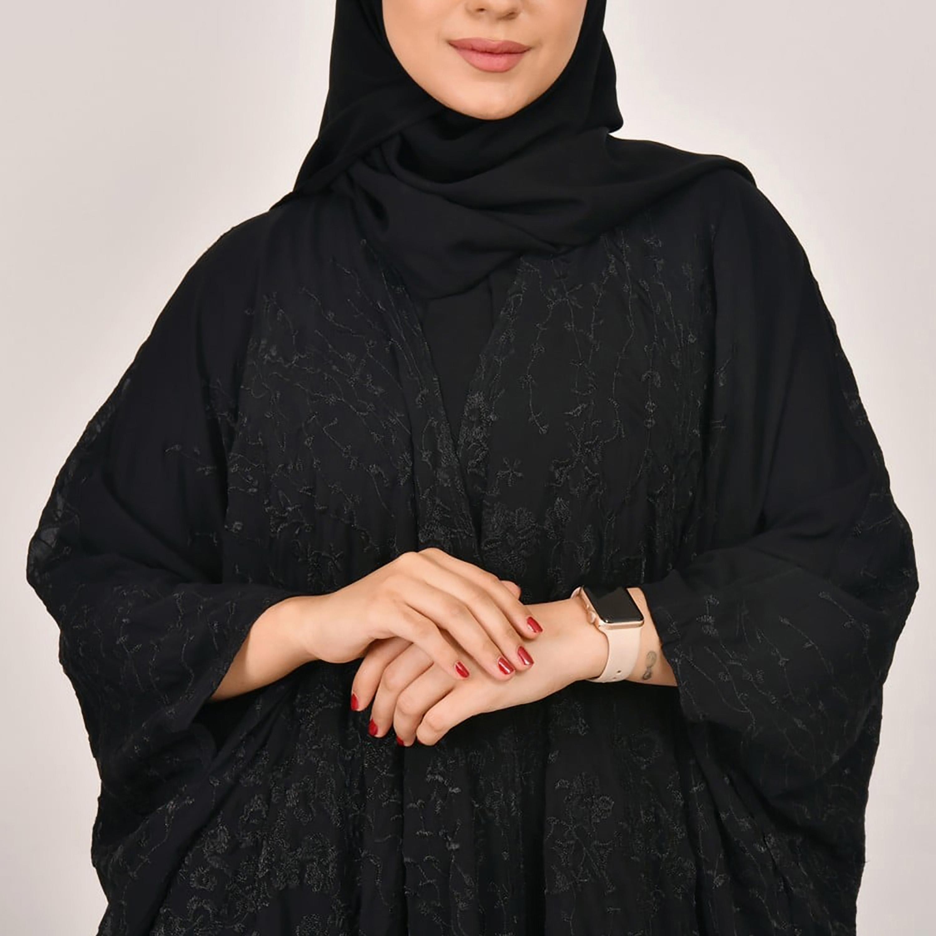 Lamha Embroidered Butterfly Abaya with Hijab-women-arabicclothing-abayas-image-3