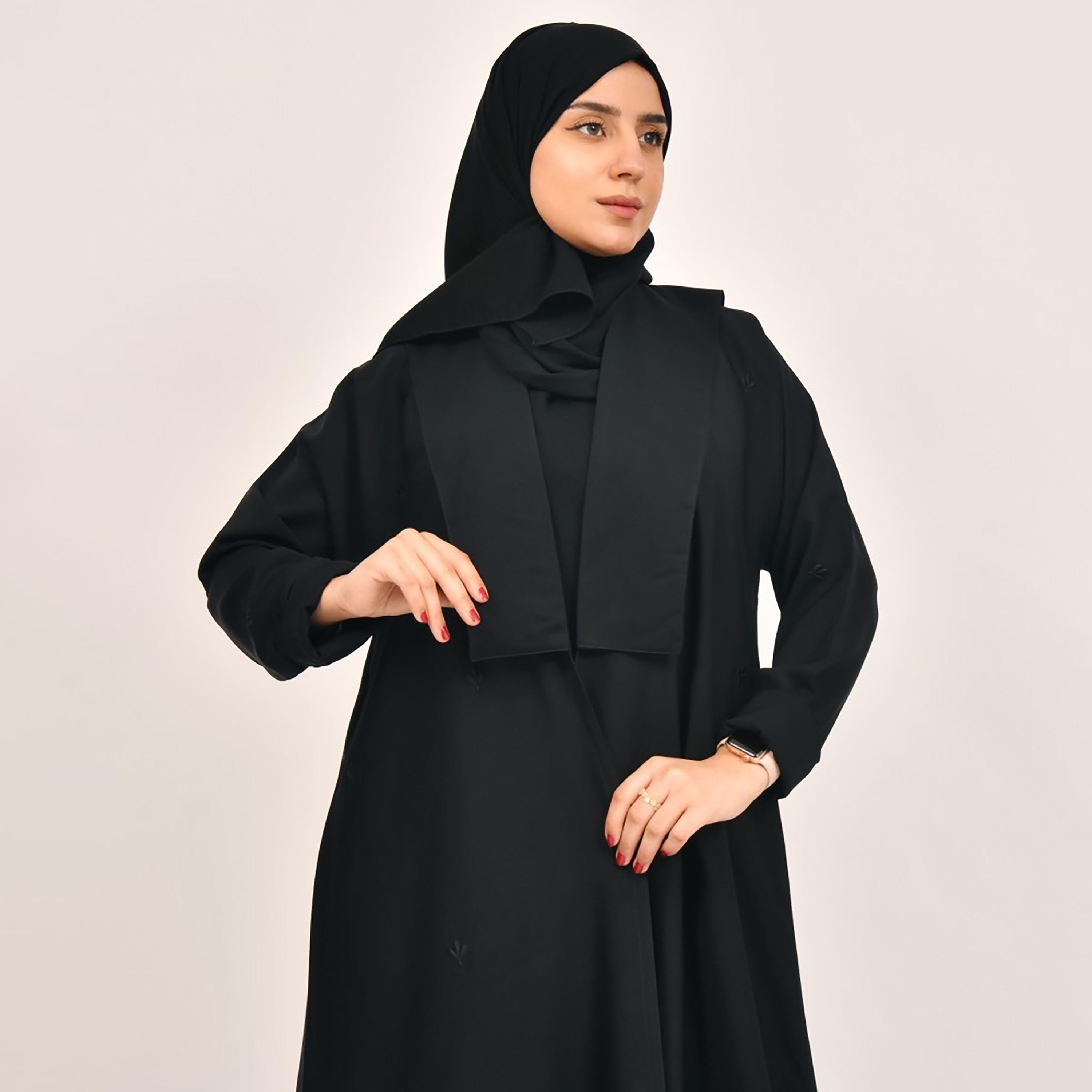 Lamha Embroidered Abaya with Hijab-women-arabicclothing-abayas-image-2