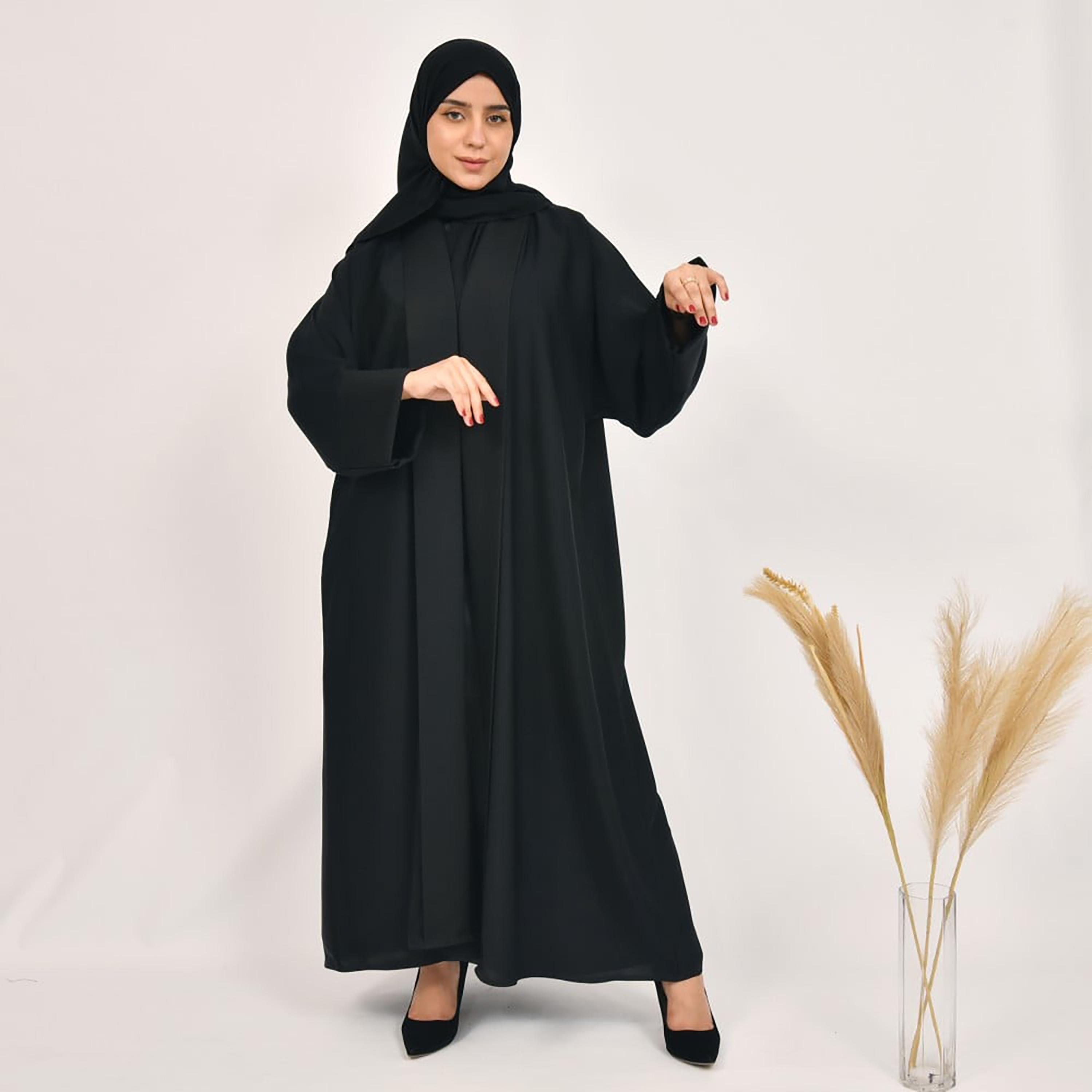 Lamha Plain Abaya with Hijab-women-arabicclothing-abayas-image-1