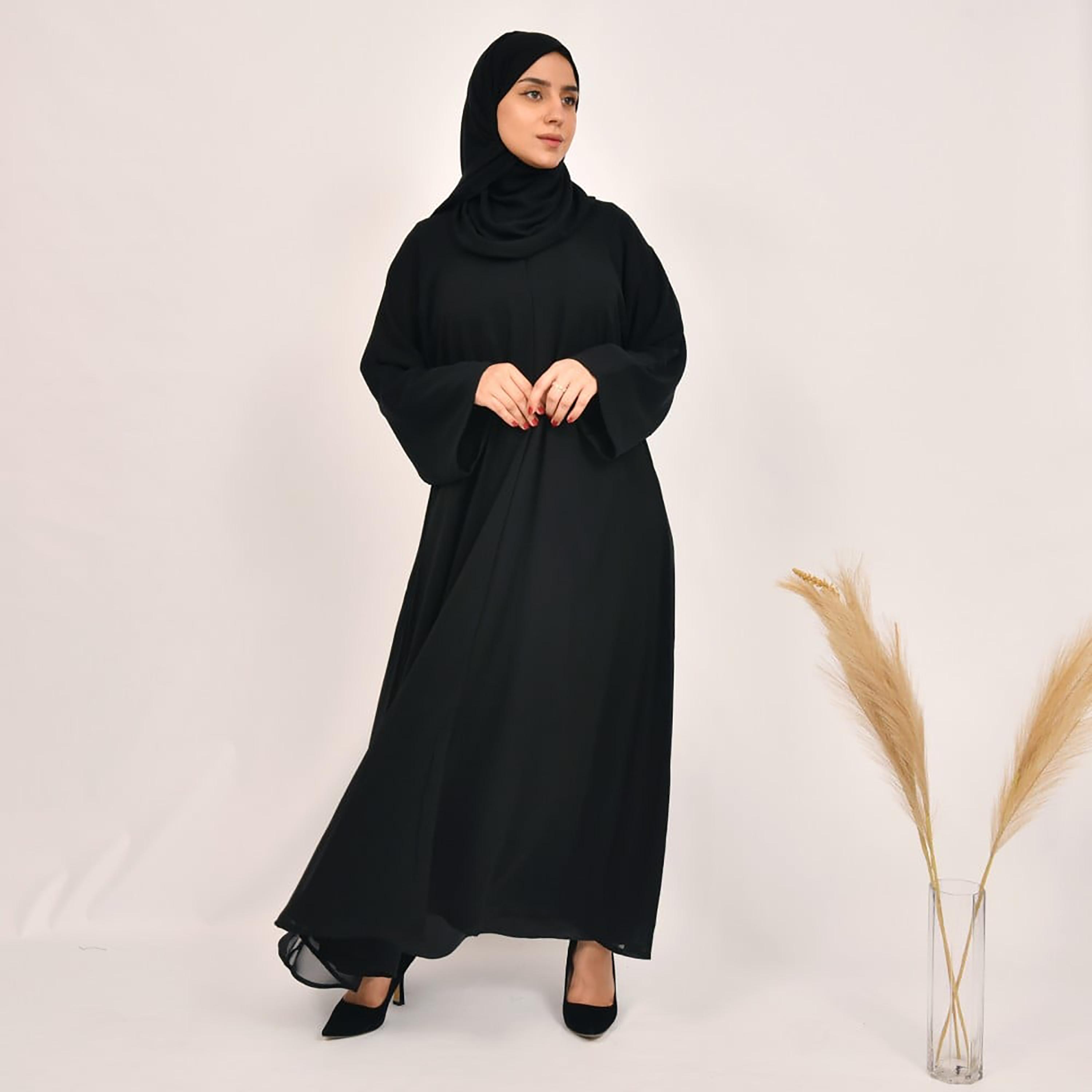 Lamha Plain Abaya with Hijab-women-arabicclothing-abayas-image-1