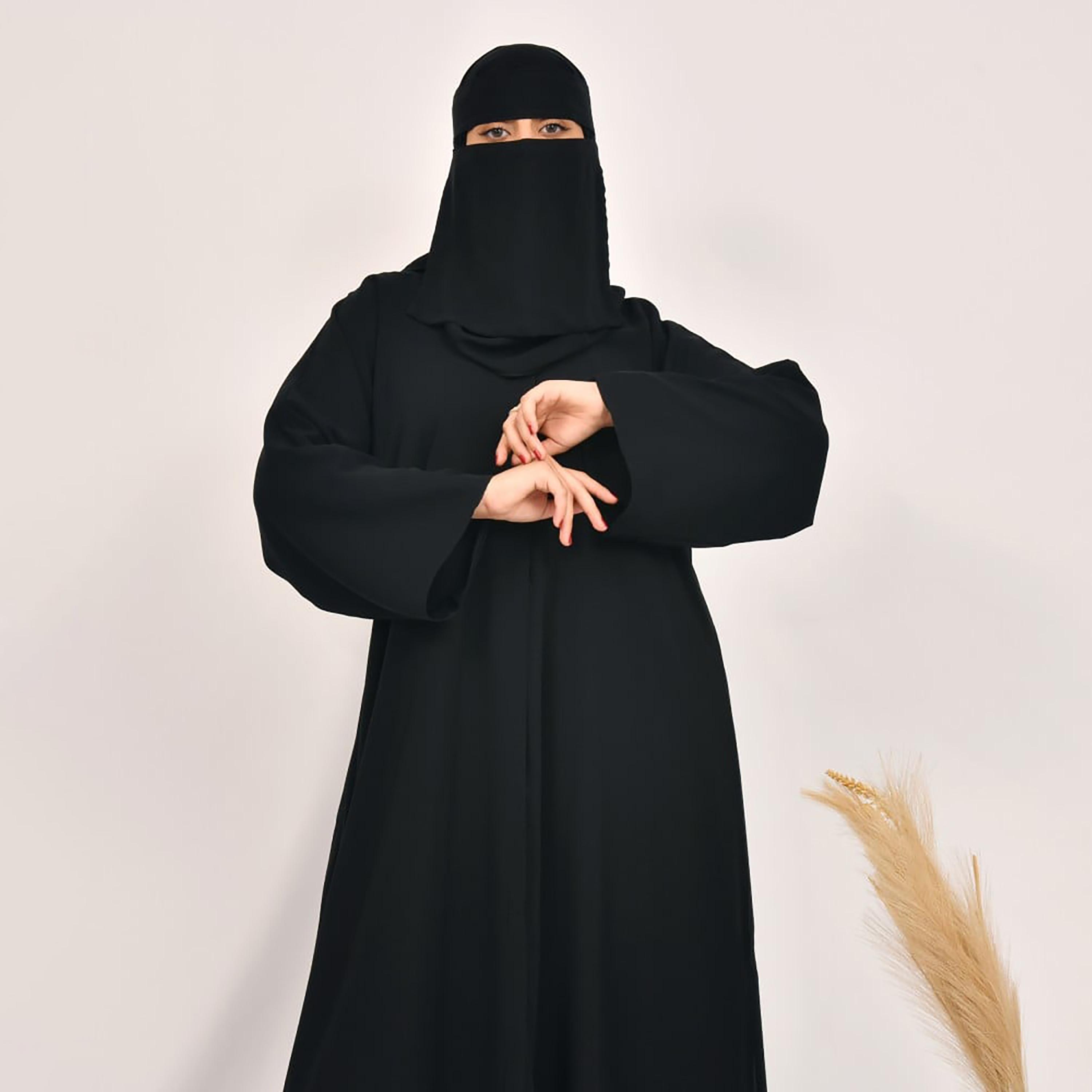 Lamha Plain Abaya with Hijab-women-arabicclothing-abayas-image-5