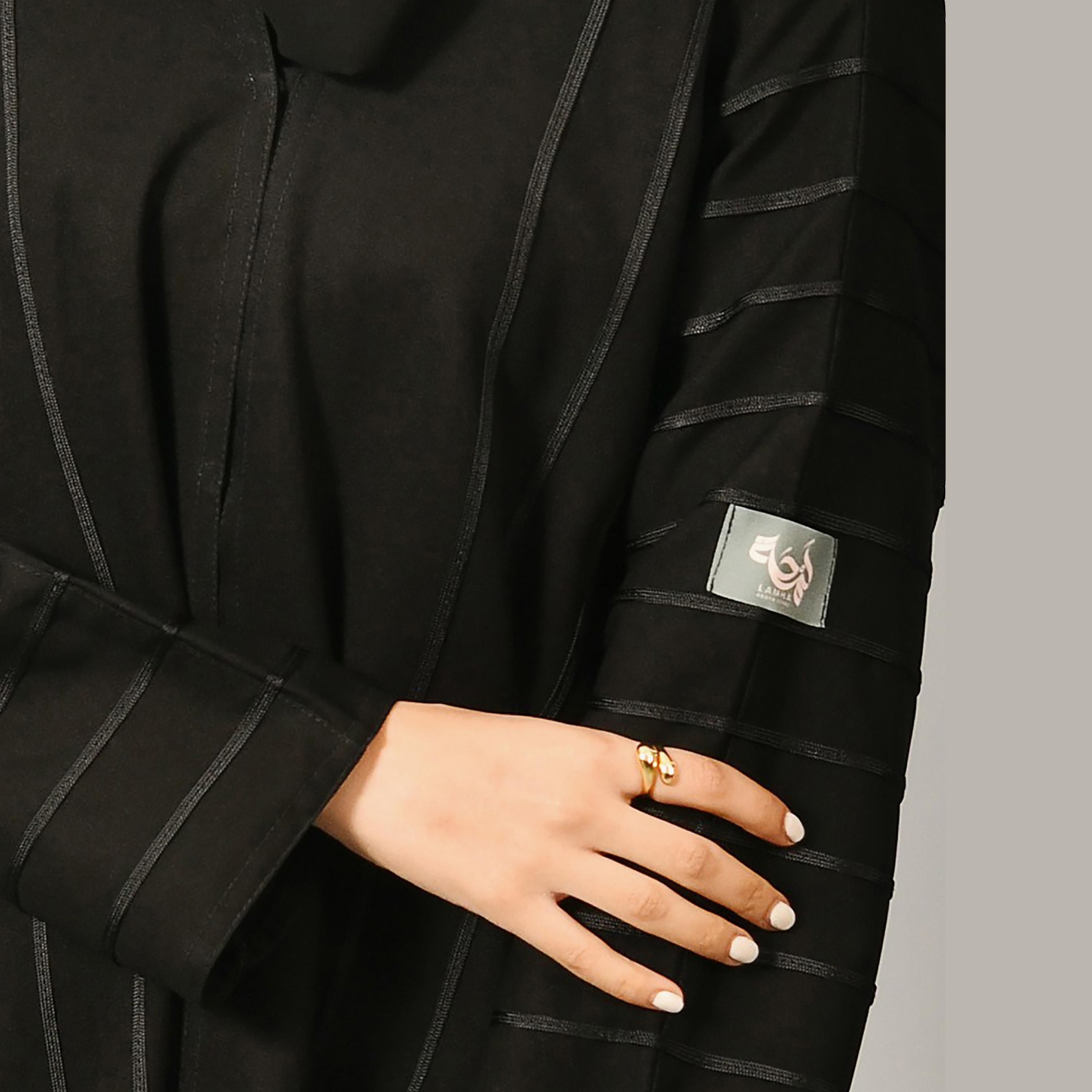 Lamha Striped Abaya with Hijab-women-arabicclothing-abayas-image-3