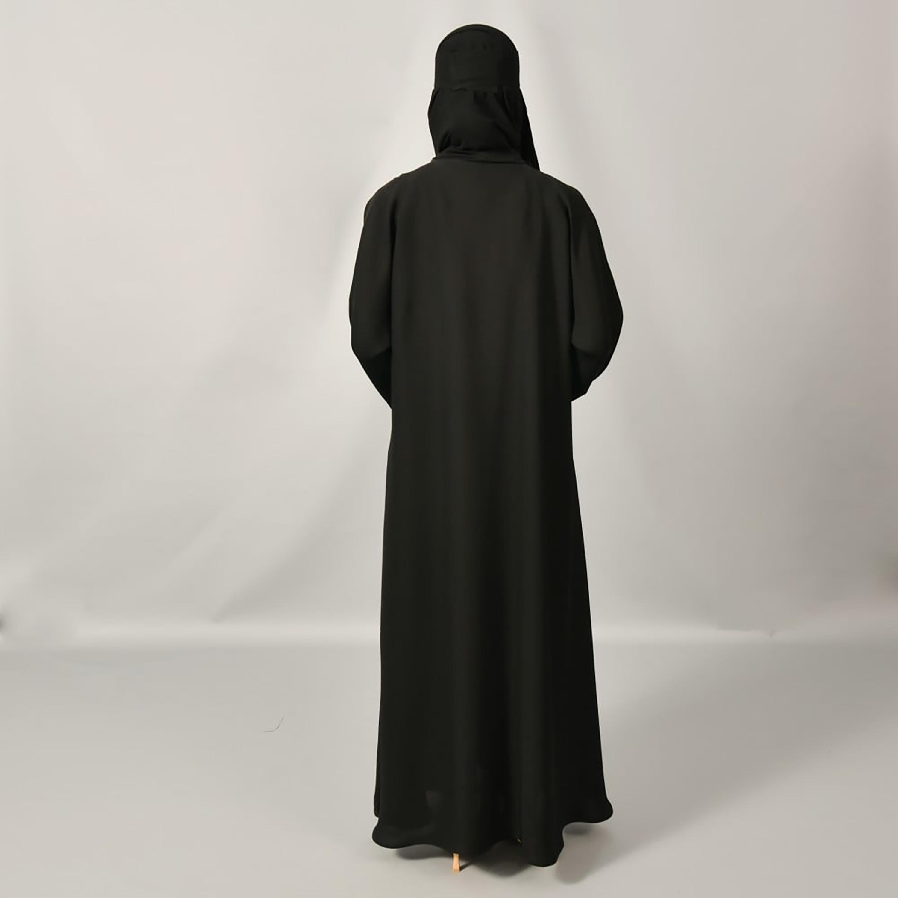 Lamha Beaded Detailed Abaya with Hijab-women-arabicclothing-abayas-image-4