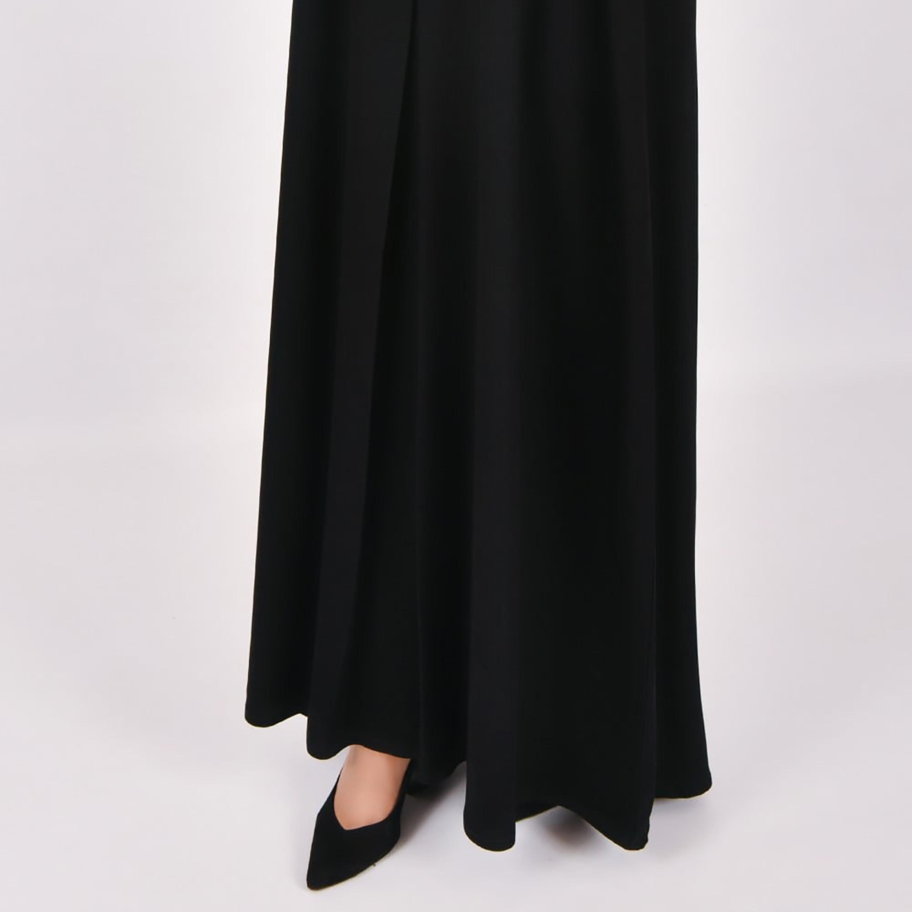 Lamha Pleated Detailed Sleeves Abaya with Hijab-women-arabicclothing-abayas-image-2