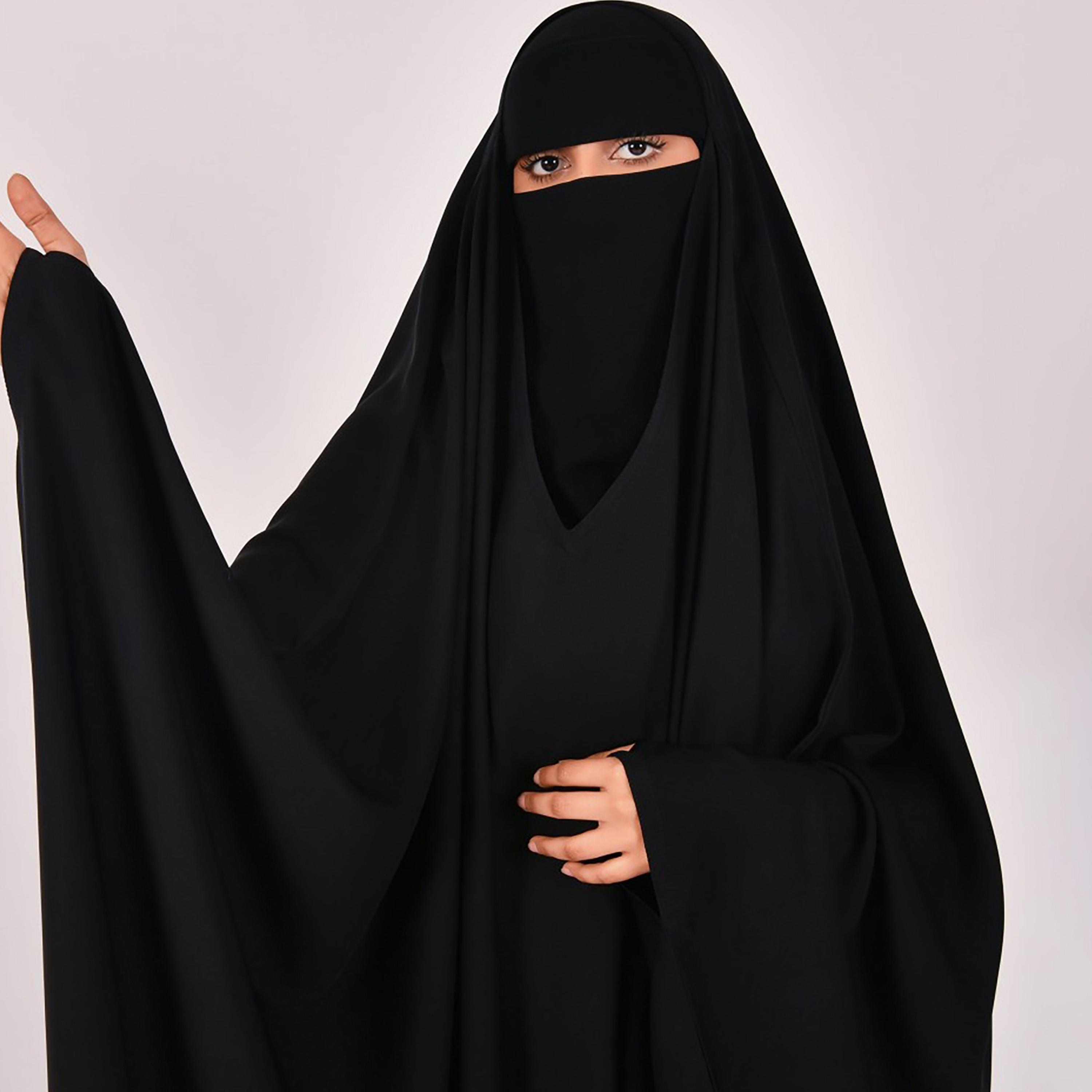 Lamha Plain Closed Head Abaya with Hijab-women-arabicclothing-abayas-image-3