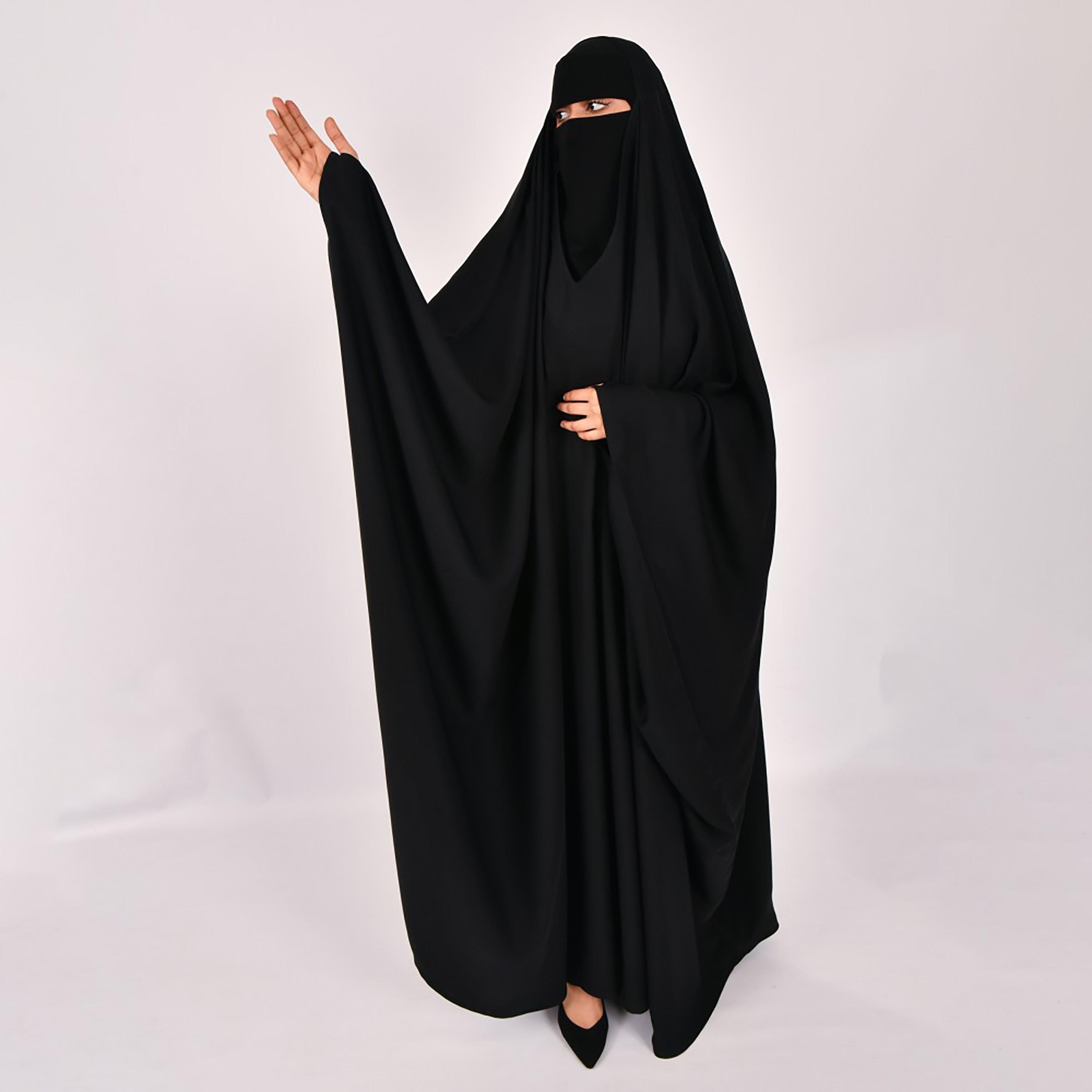Lamha Plain Closed Head Abaya with Hijab-women-arabicclothing-abayas-image-1