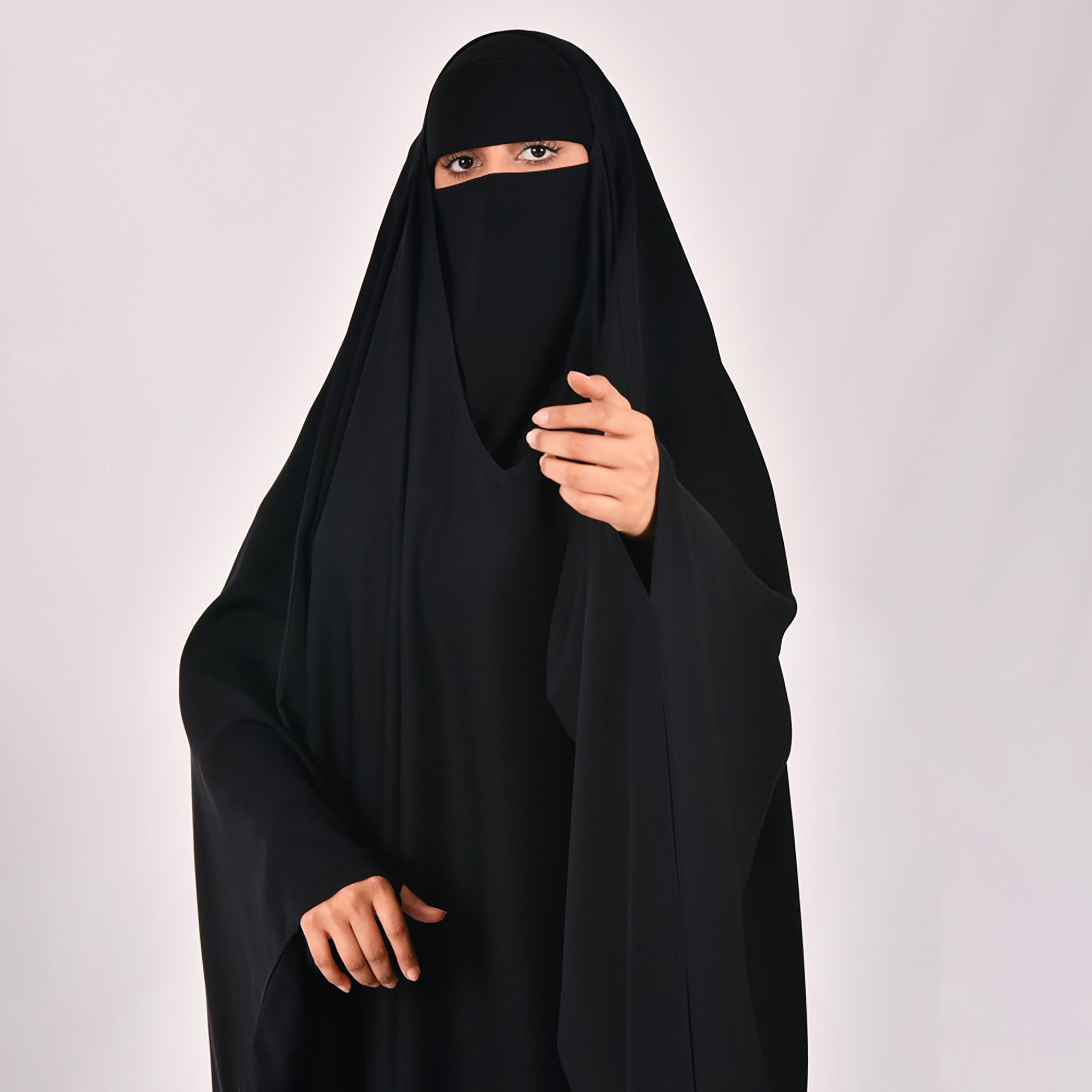 Lamha Plain Closed Head Abaya with Hijab-women-arabicclothing-abayas-image-5