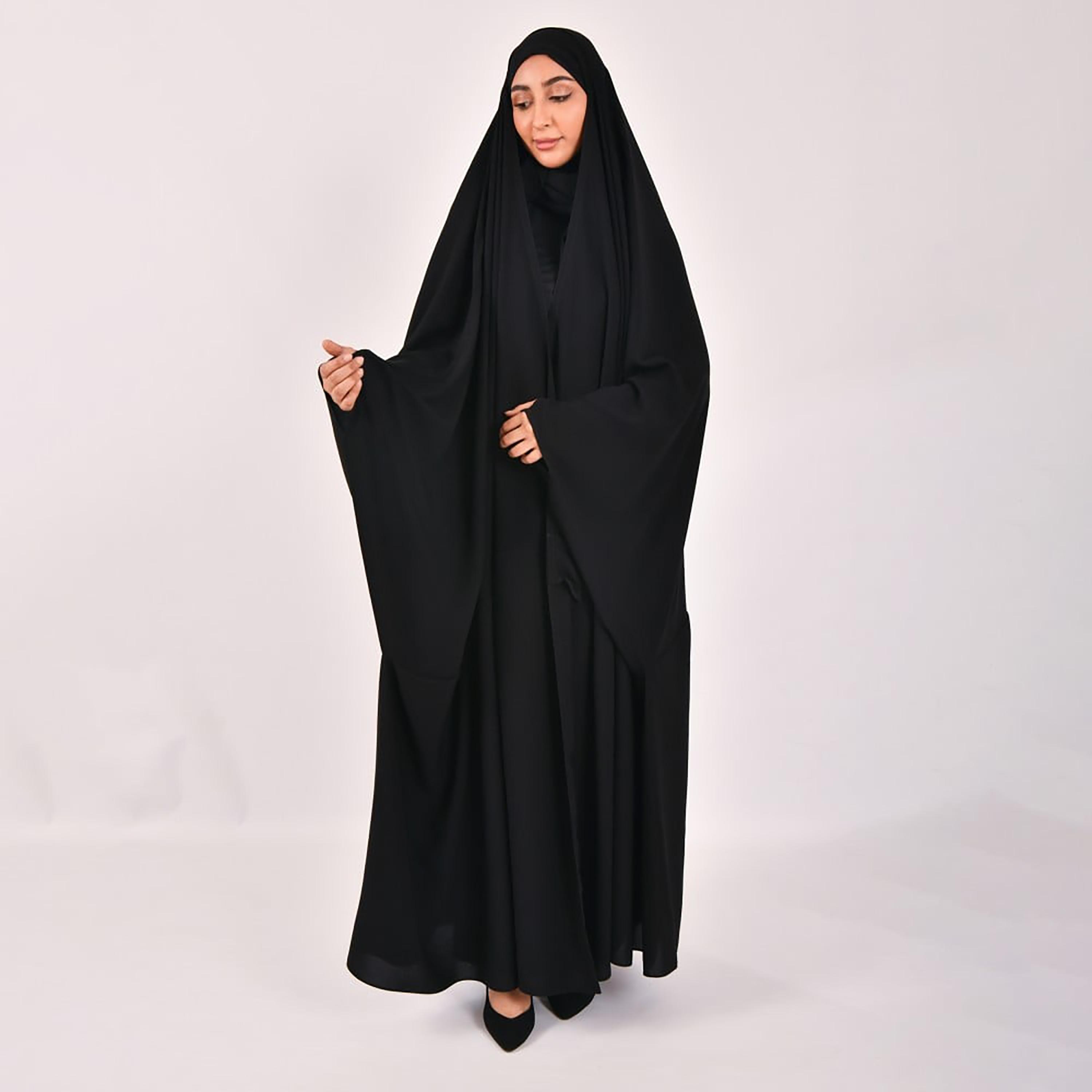 Lamha Plain Closed Head Abaya with Hijab-women-arabicclothing-abayas-image-4