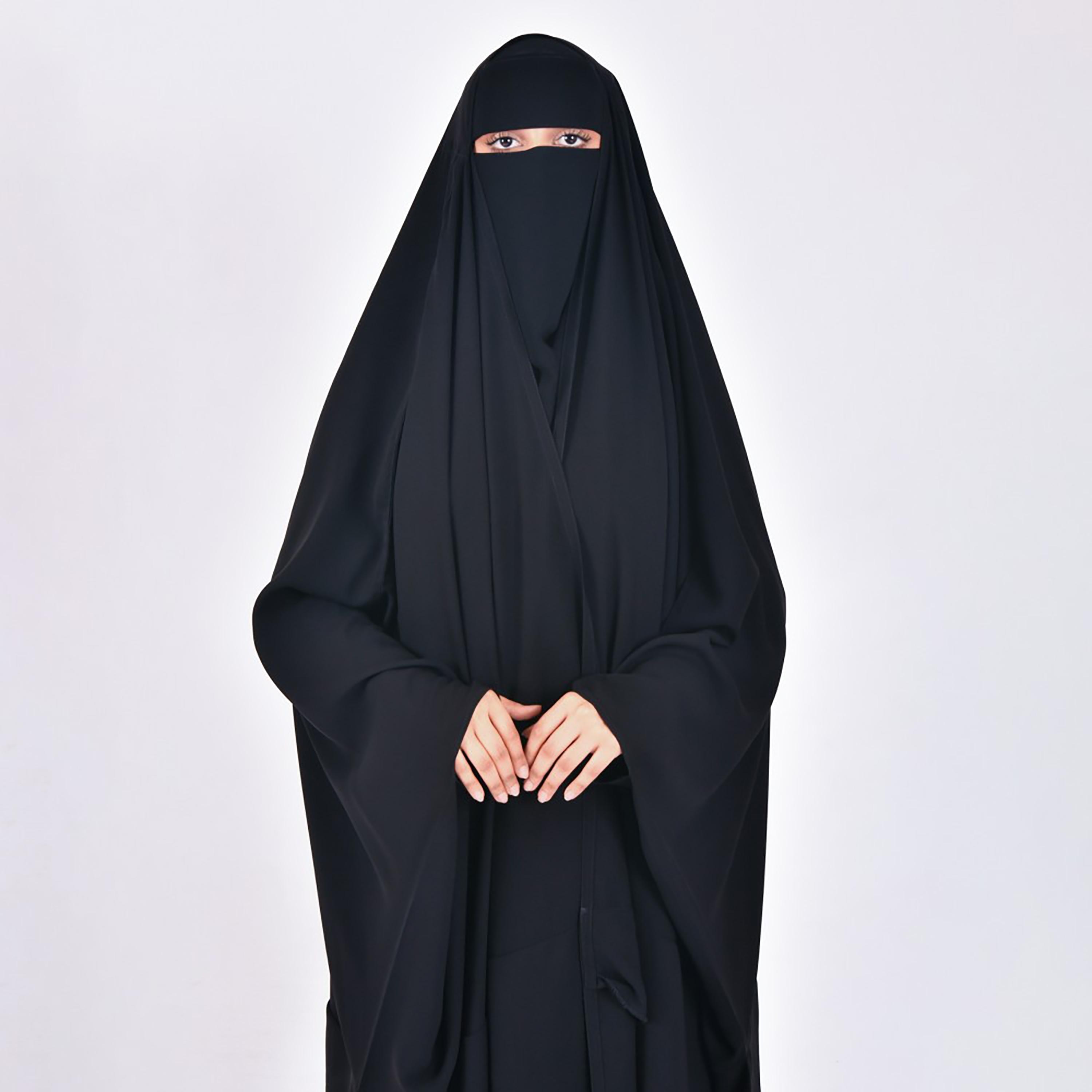 Lamha Plain Closed Head Abaya with Hijab-women-arabicclothing-abayas-image-2