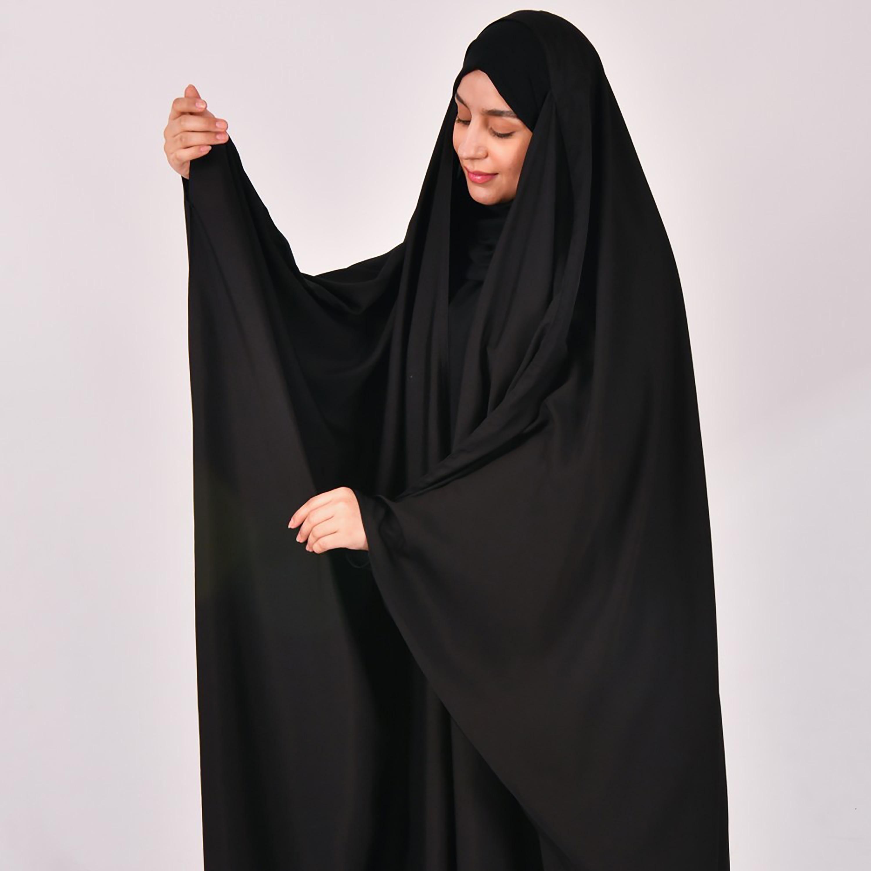 Lamha Plain Open Head Abaya with Hijab-women-arabicclothing-abayas-image-2