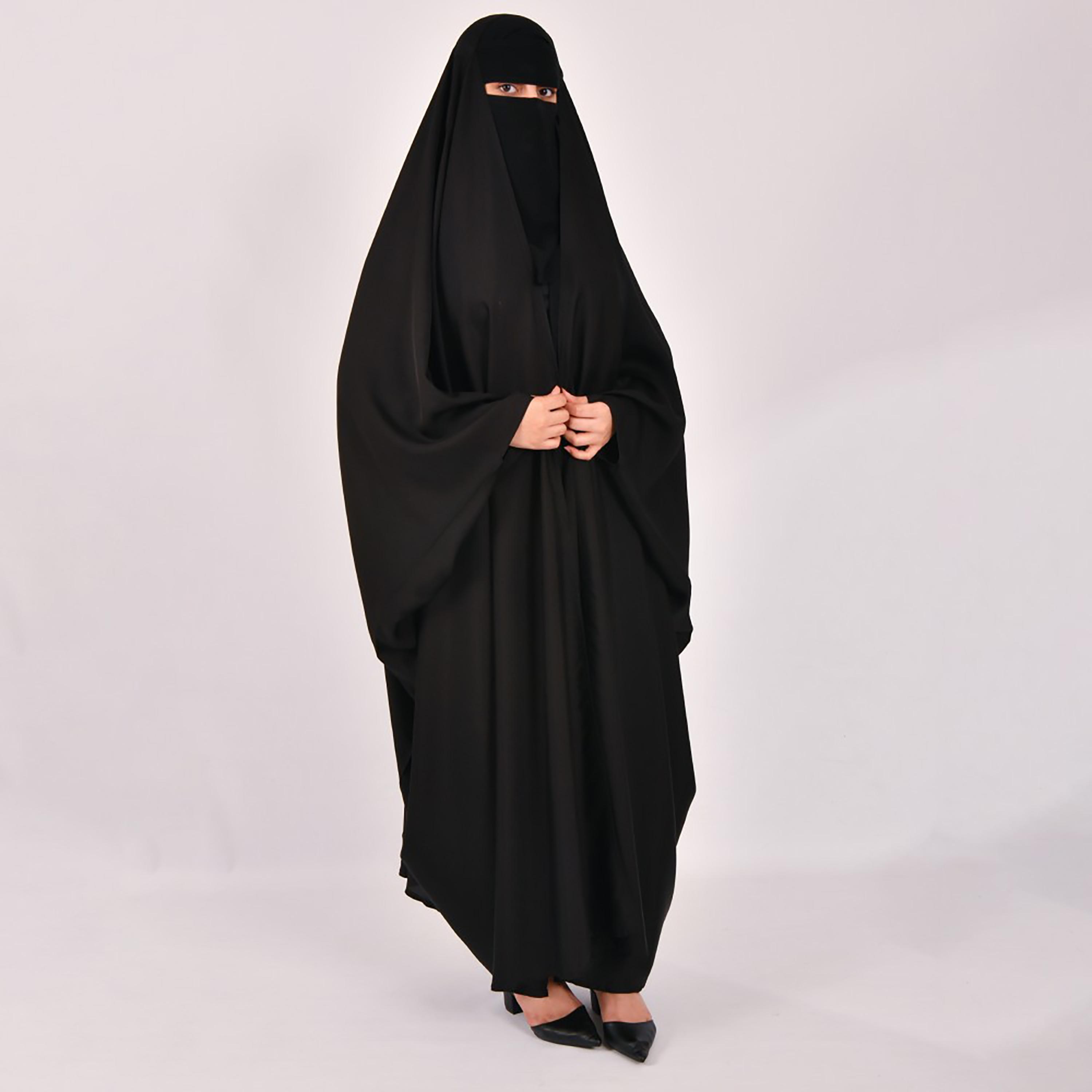 Lamha Plain Open Head Abaya with Hijab-women-arabicclothing-abayas-image-5