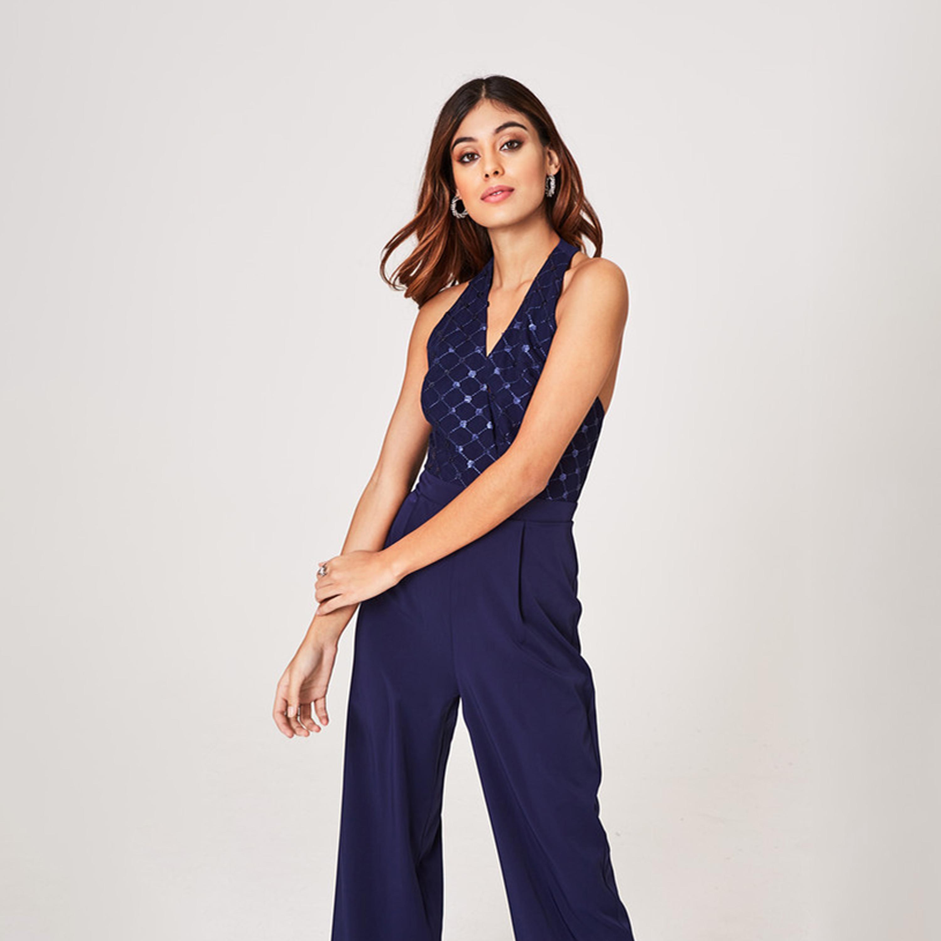 ليتل مسترس- جمبسوت ترتر ياقة على شكل V بدون أكمام-women-clothing-jumpsuits-image-2