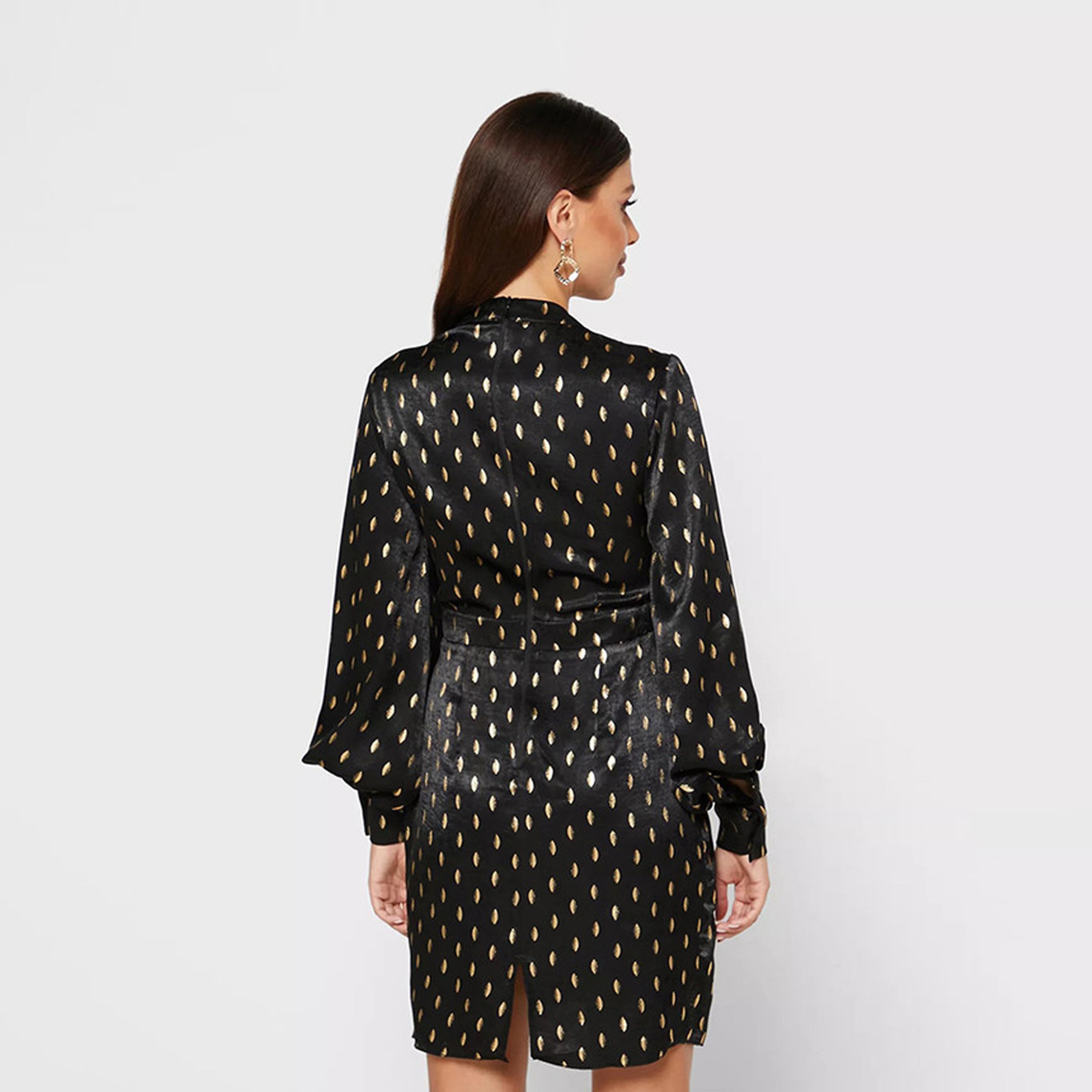 فستان قصير ملفوف باللون الأسود من ليتل ميسترس -women-clothing-dresses-image-3