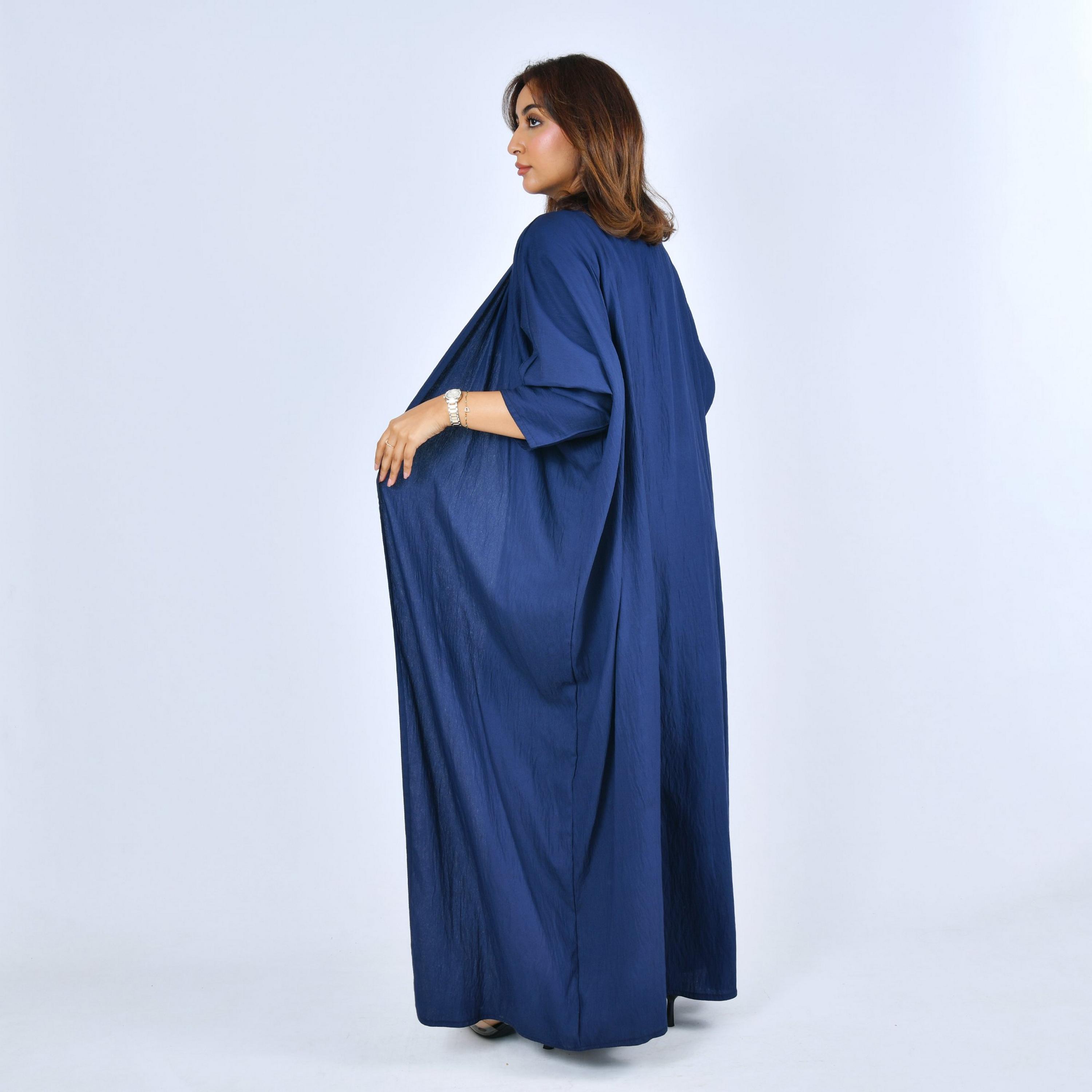 عباية "رُبع بشت" كتان نسائية - كحلي من لمحة-women-arabicclothing-abayas-image-4