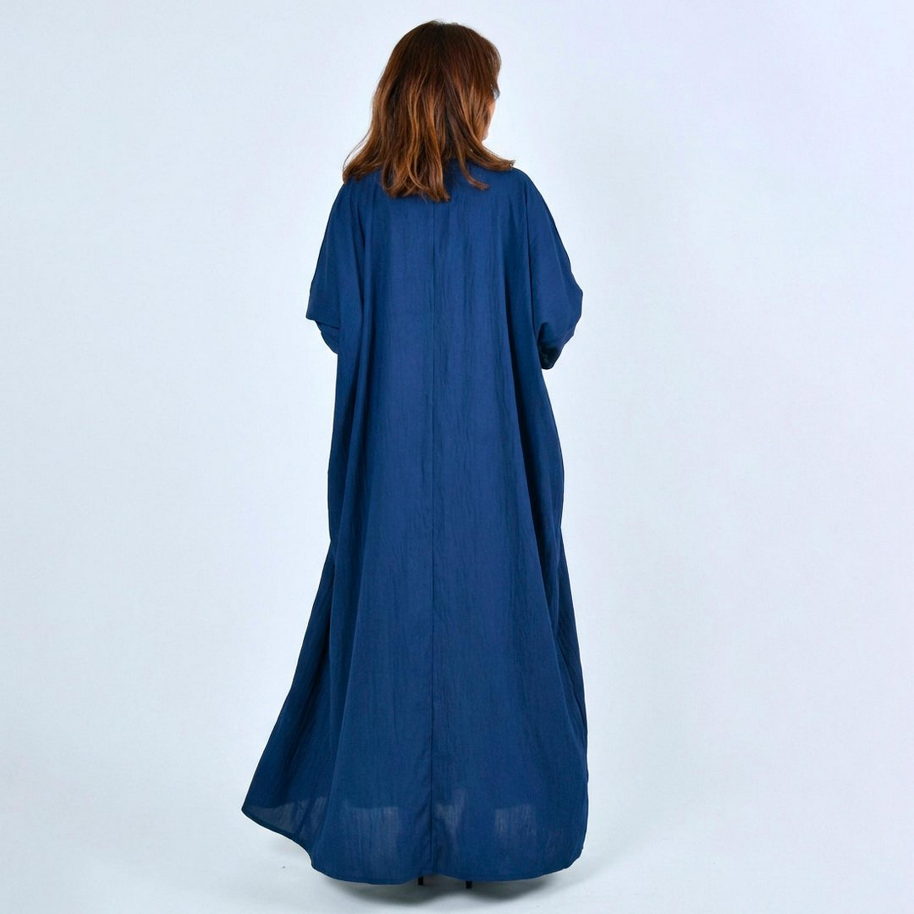 عباية "رُبع بشت" كتان نسائية - كحلي من لمحة-women-arabicclothing-abayas-image-5