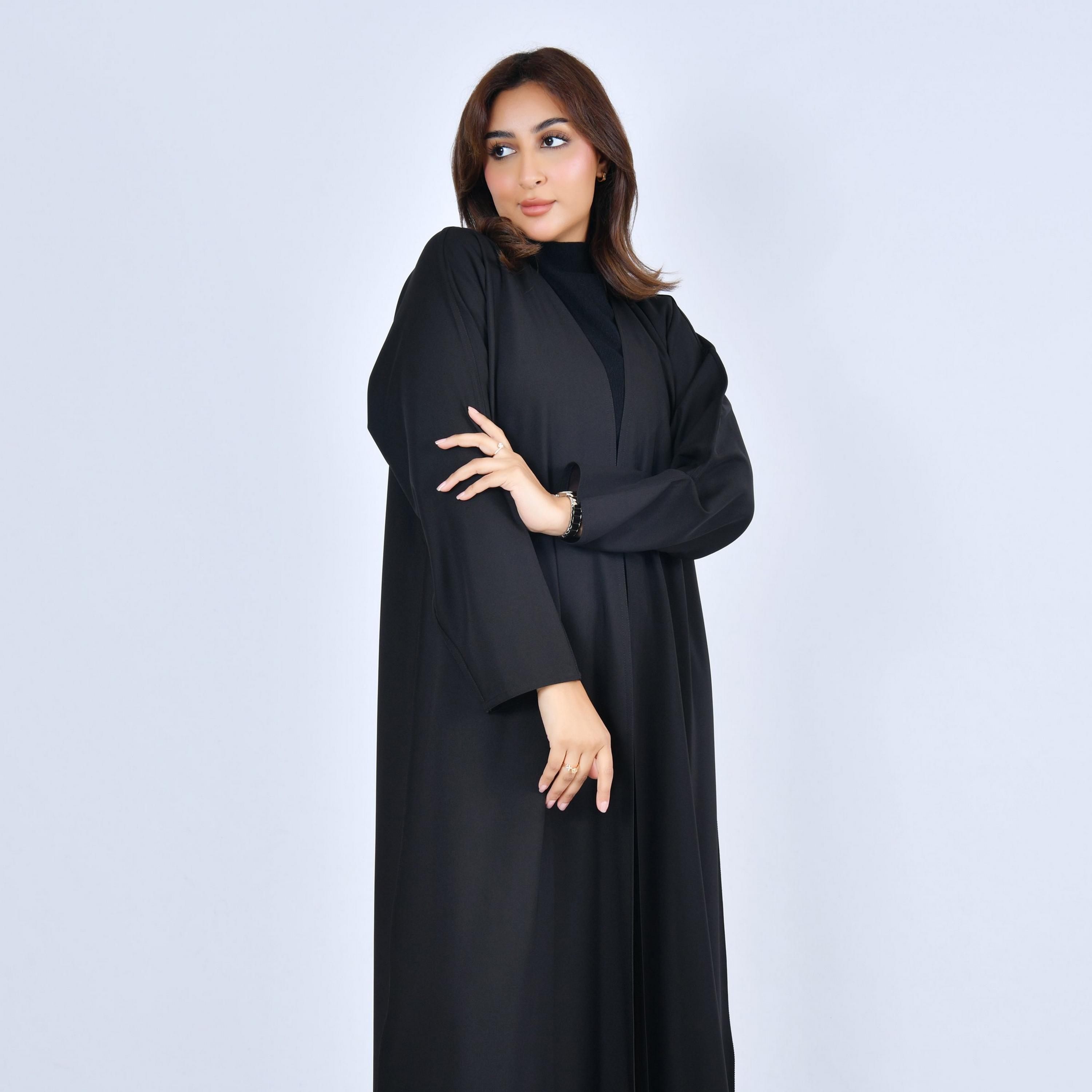 Lamha Multicolored Linen Women's Dual Face Abaya-women-arabicclothing-abayas-image-2