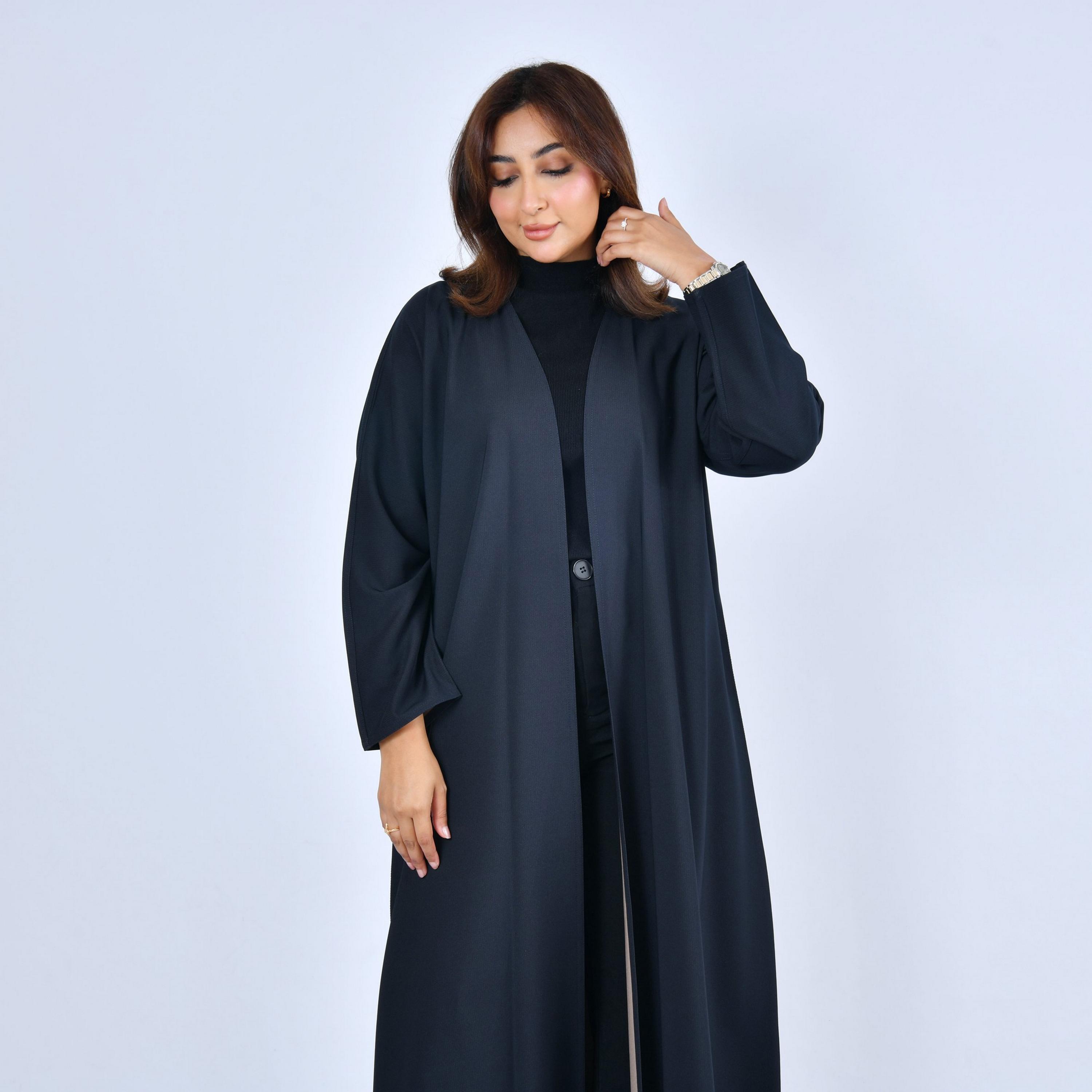 Lamha Multicolored Linen Women's Formal Dual Face Abaya-women-arabicclothing-abayas-image-2