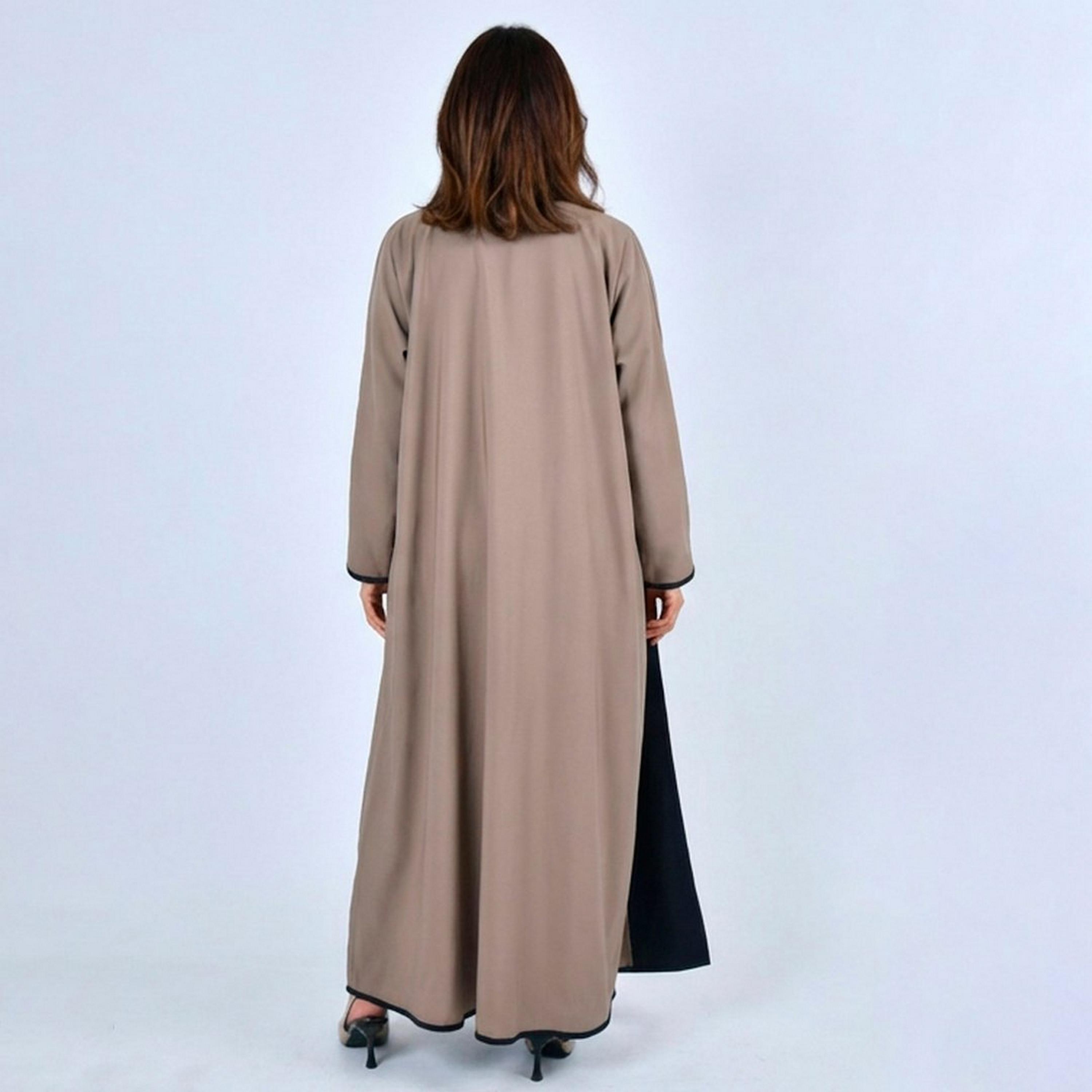 Lamha Multicolored Linen Women's Formal Dual Face Abaya-women-arabicclothing-abayas-image-5