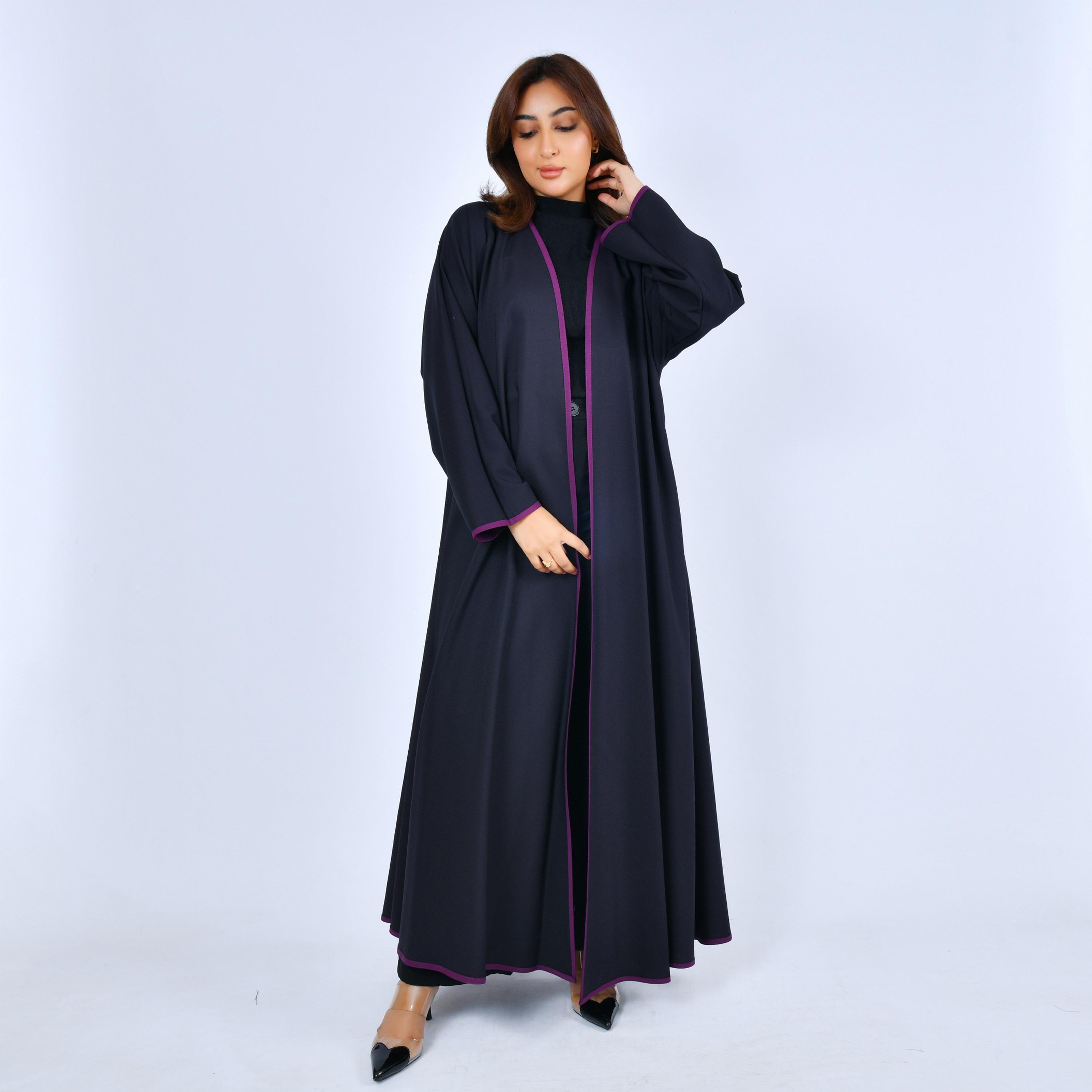 Lamha Multicolored Linen Women's Dual Face Abaya-women-arabicclothing-abayas-image-1