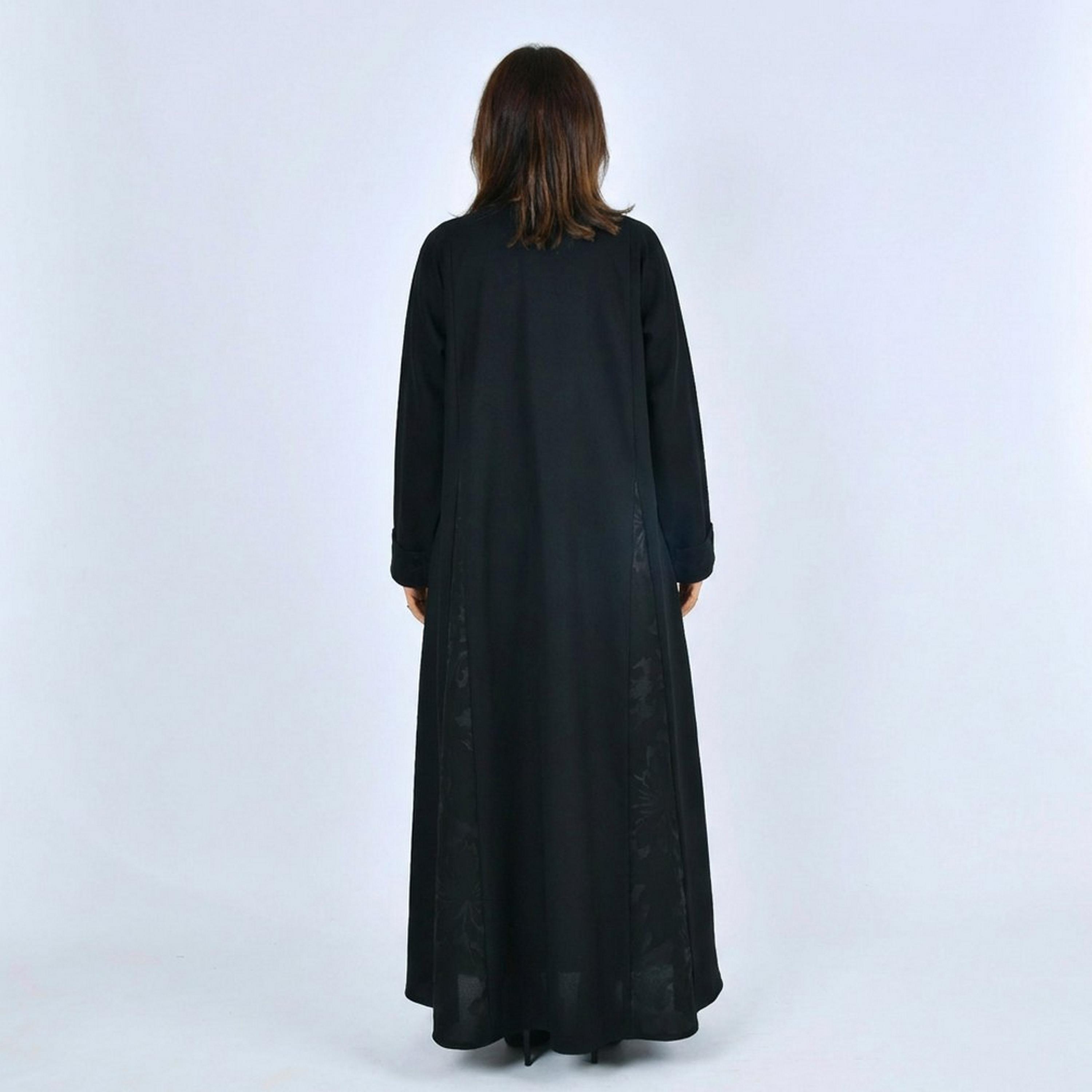 Lamha Black Linen Women's Abaya-women-arabicclothing-abayas-image-5