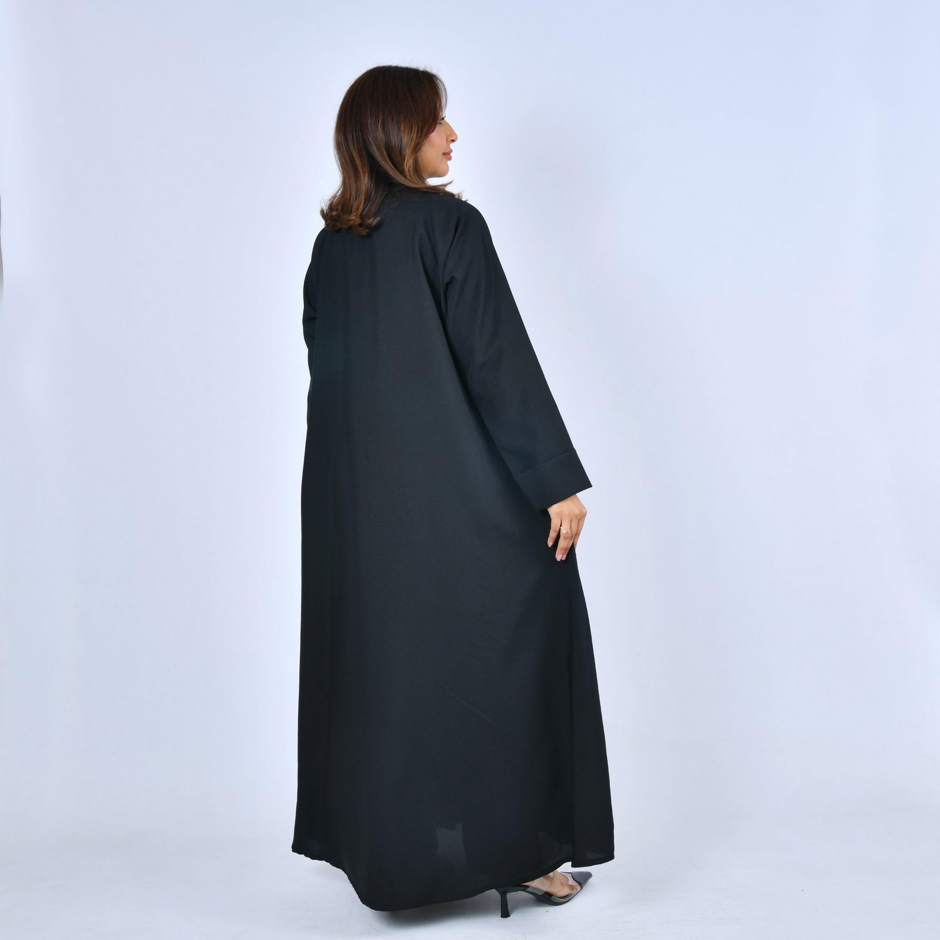 Lamha Black Linen Women's Abaya-women-arabicclothing-abayas-image-5