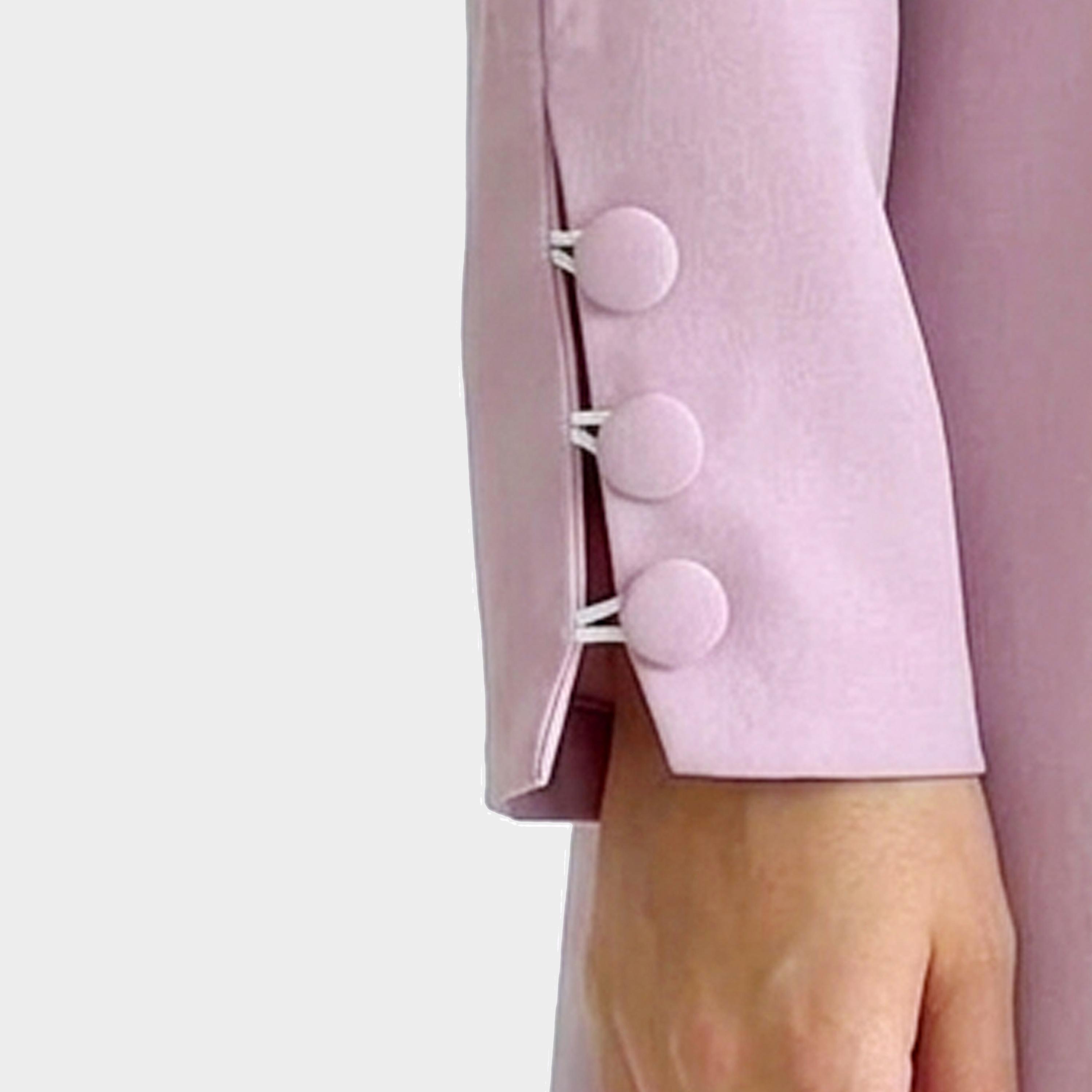 Lamha Abaya Pink Lapel Collar Linen Women's Formal Blazer Style Abaya-women-arabicclothing-abayas-image-3
