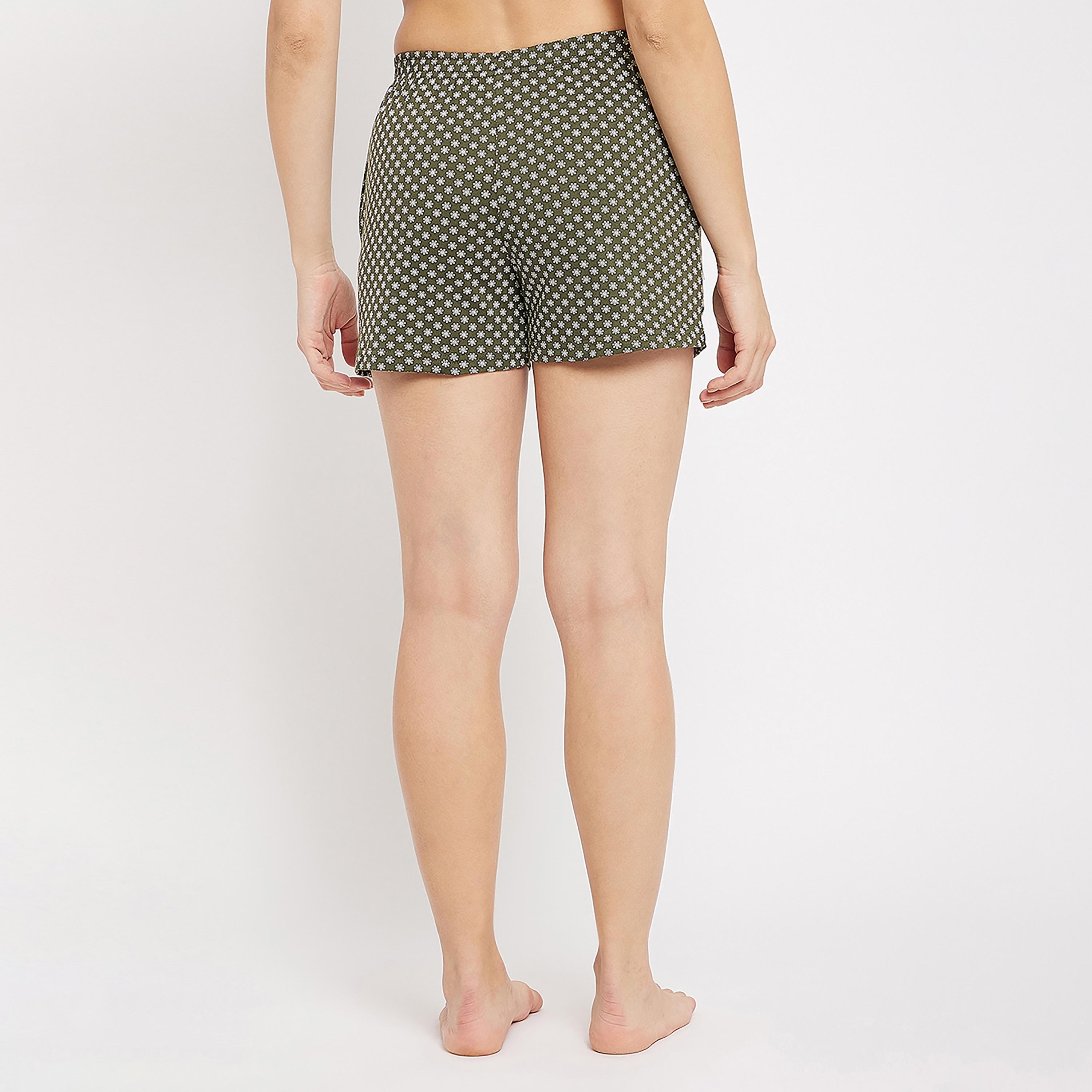 Clovia Floral Boxer Shorts with Side Pockets-women-clothing-nightwear-pyjamas-bottoms-image-5