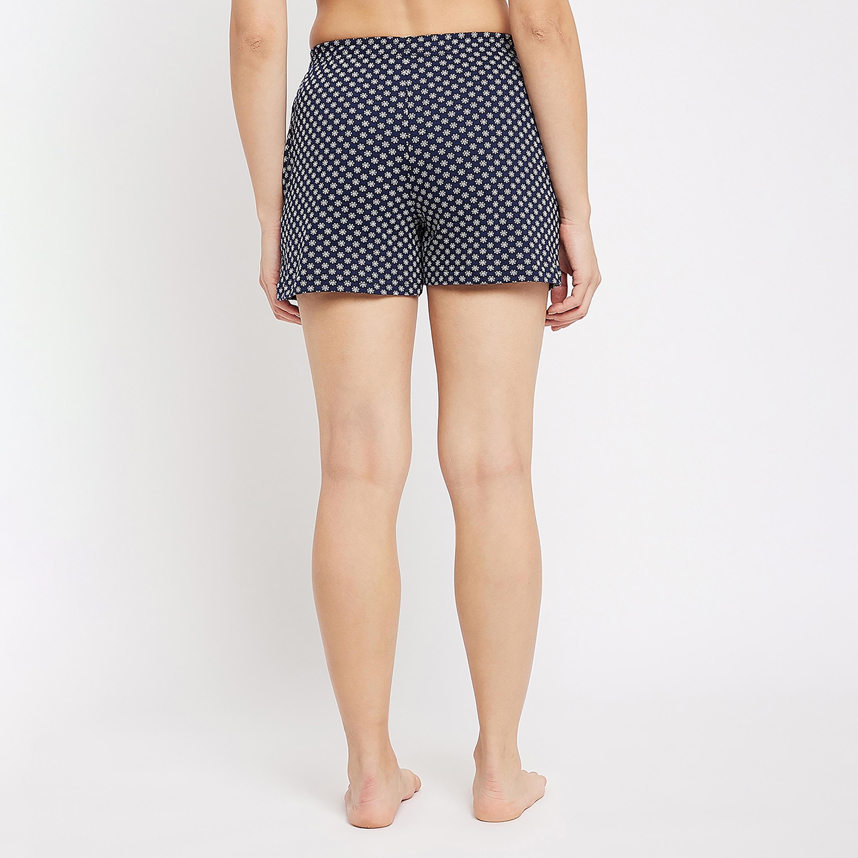 Clovia Floral Boxer Shorts with Side Pockets-women-clothing-nightwear-pyjamas-bottoms-image-5