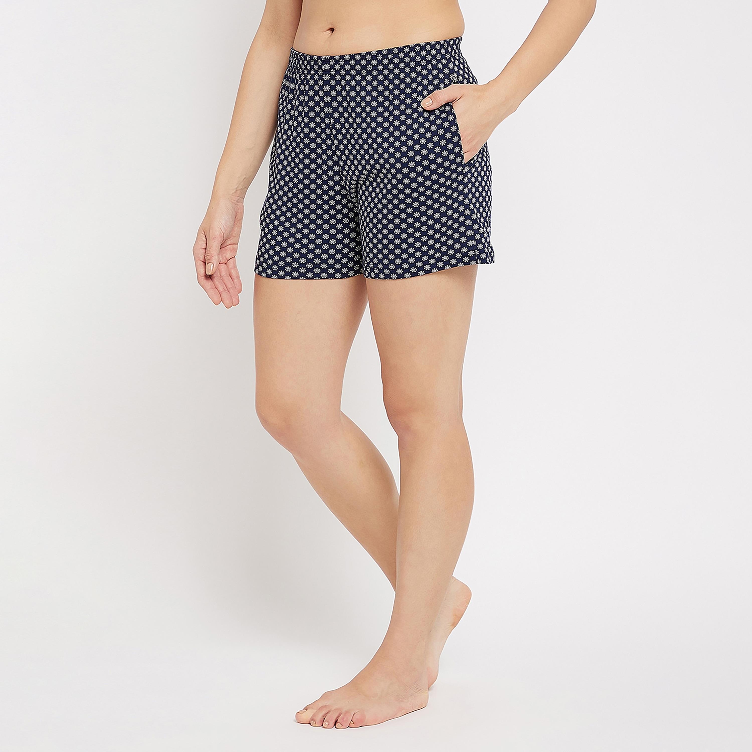 Clovia Floral Boxer Shorts with Side Pockets-women-clothing-nightwear-pyjamas-bottoms-image-6