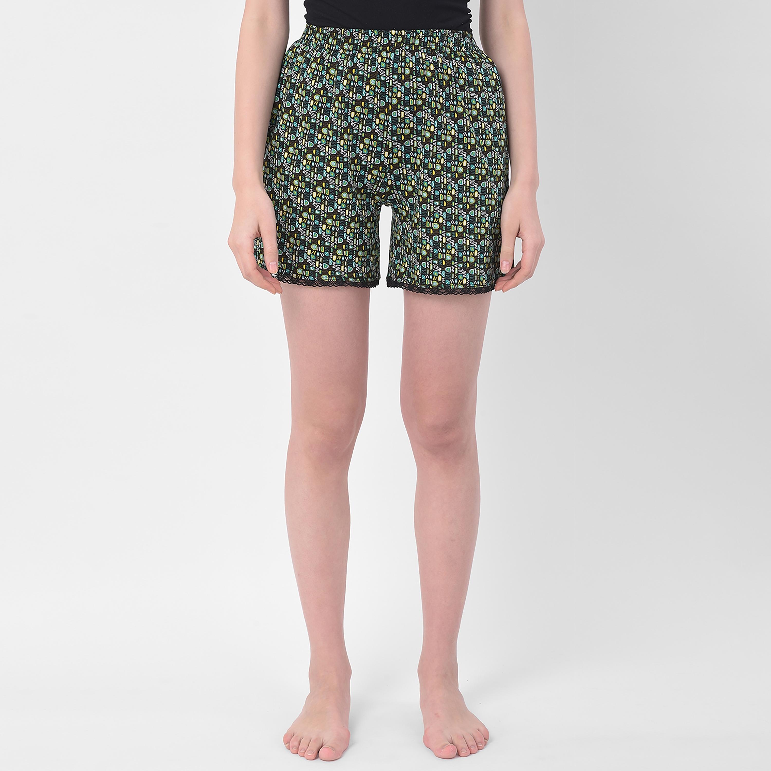 Clovia Printed Boxer Shorts with Side Pockets-women-clothing-nightwear-pyjamas-bottoms-image-2