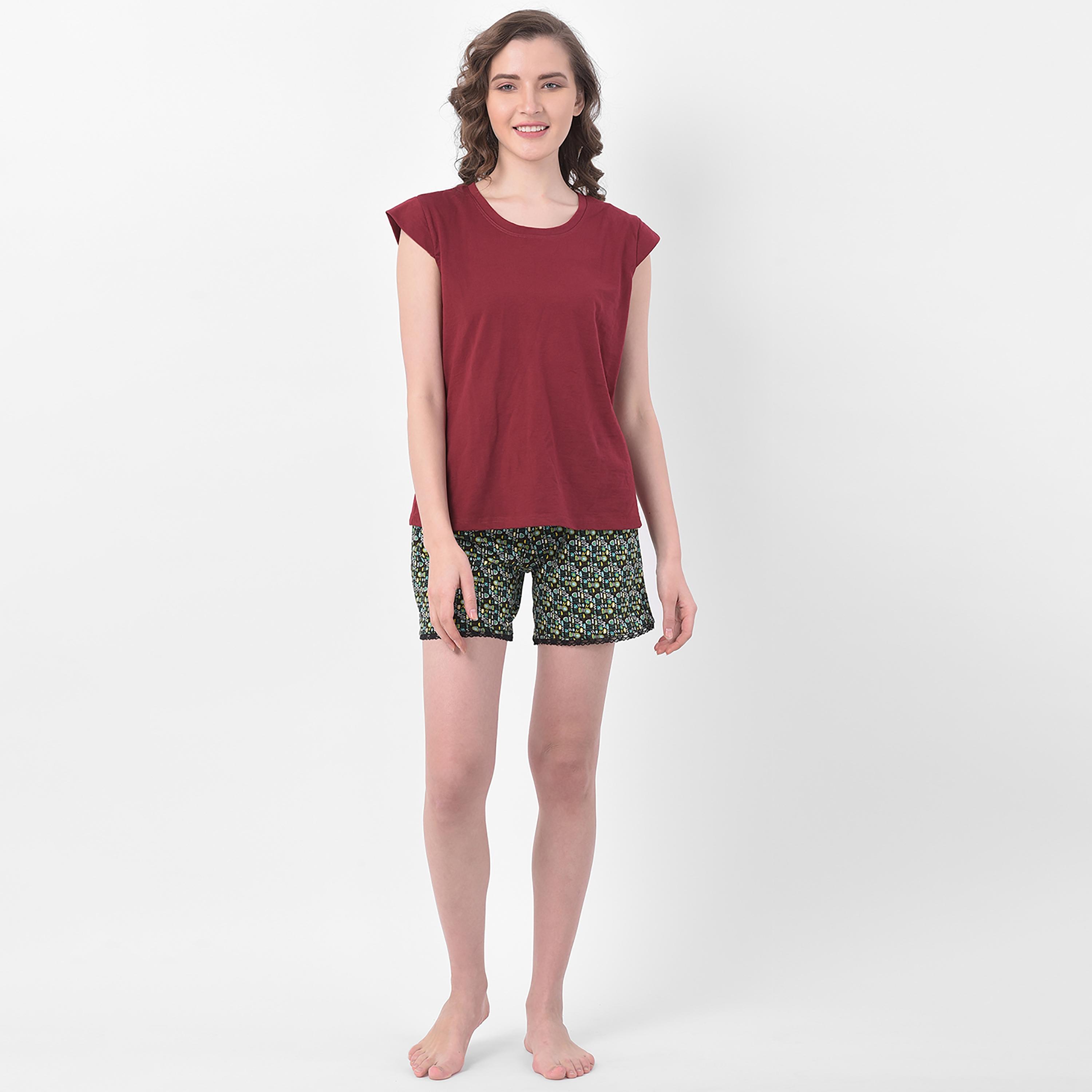 Clovia Printed Boxer Shorts with Side Pockets-women-clothing-nightwear-pyjamas-bottoms-image-3