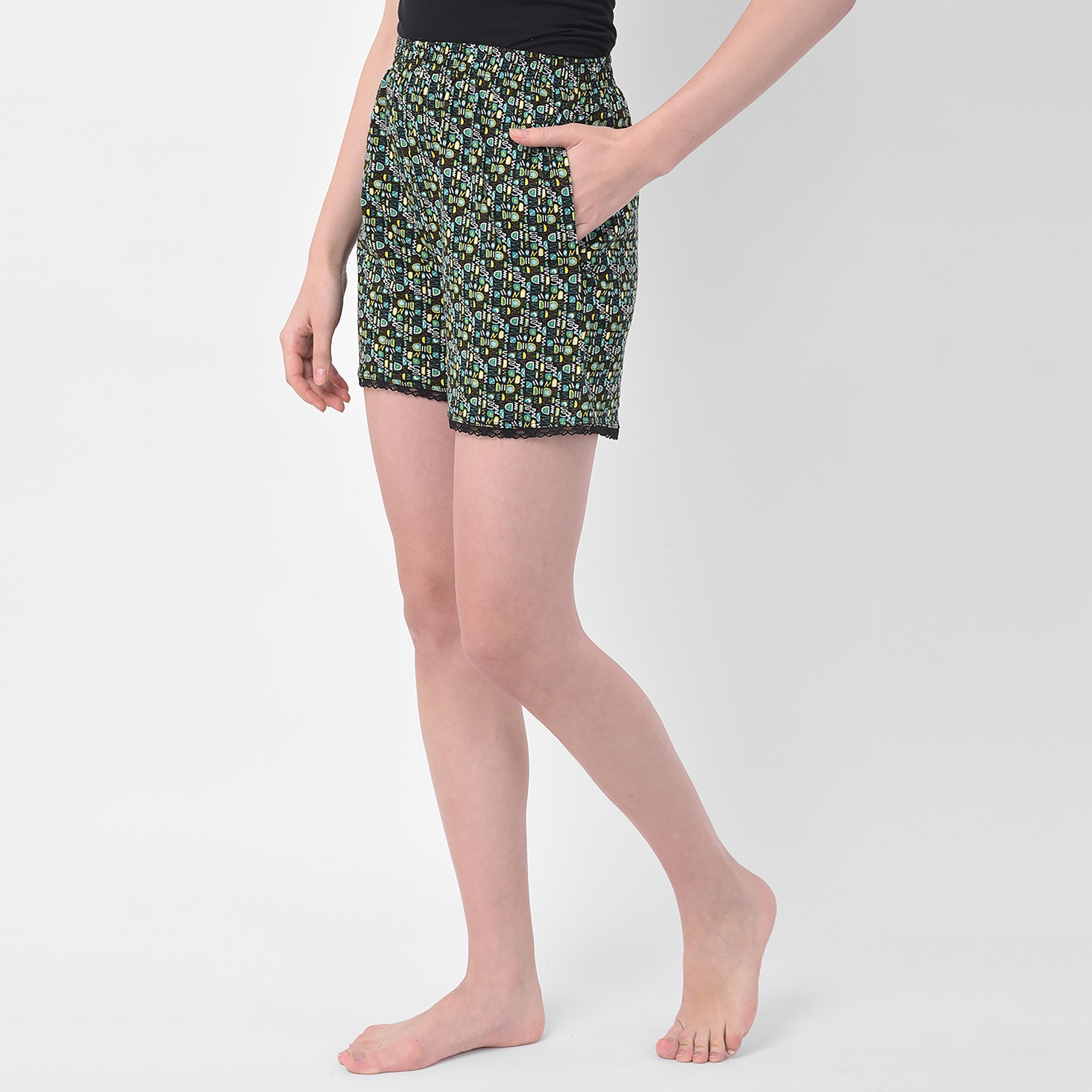 Clovia Printed Boxer Shorts with Side Pockets-women-clothing-nightwear-pyjamas-bottoms-image-4