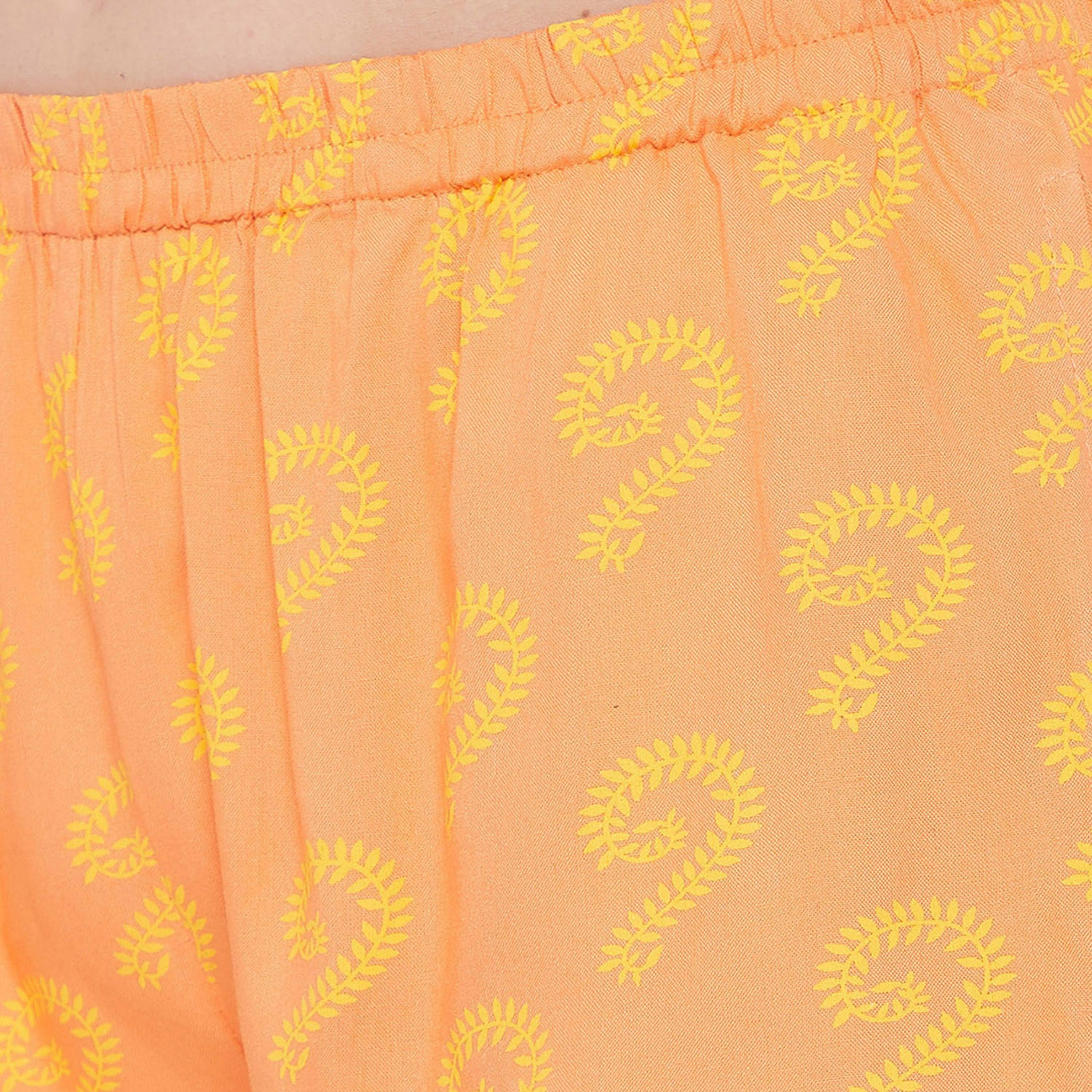 Clovia Pretty Floral Women's Boxer Shorts in Orange - Pure Cotton-women-clothing-nightwear-pyjamas-bottoms-image-6